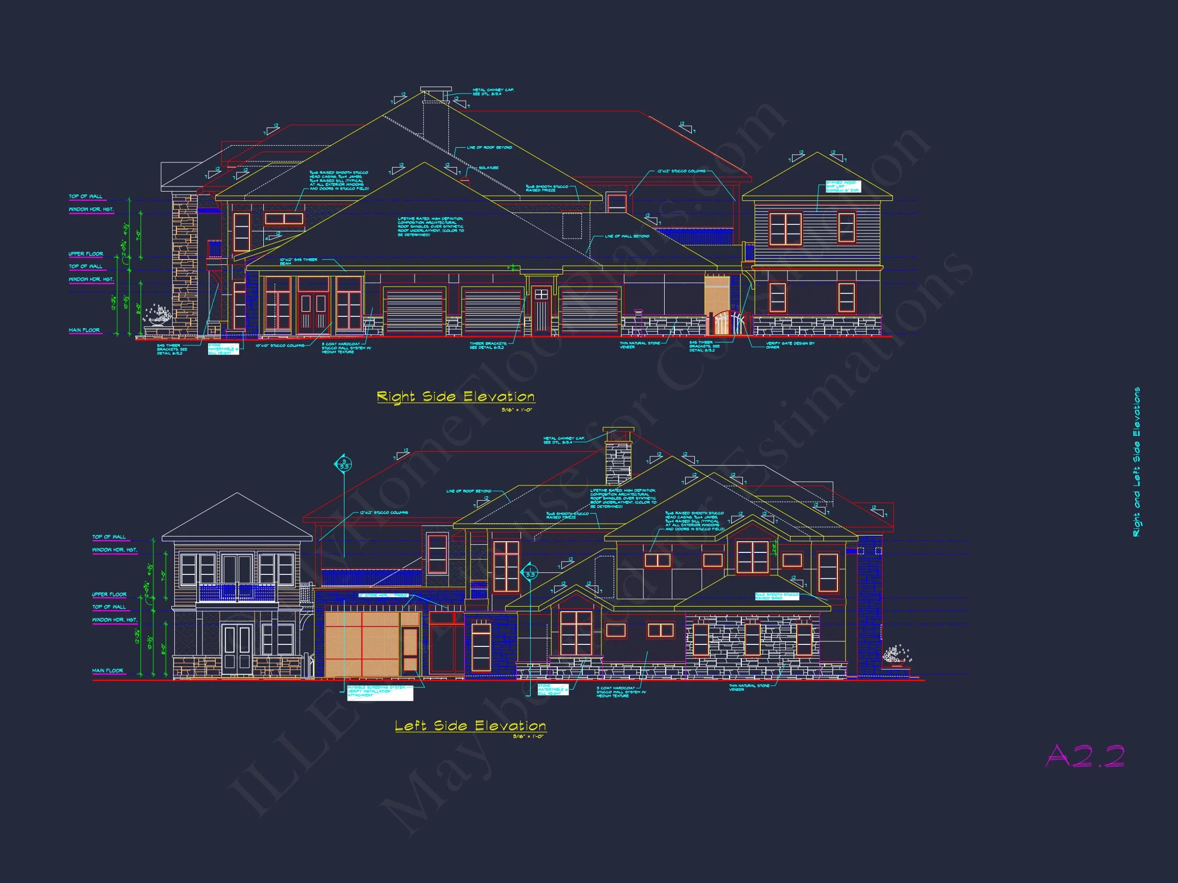 19-1983 HOUSE PLAN - Luxurious House Design Blueprint with CAD Architecture Plans 4 Luxurious house Design Blueprint with CAD Architecture Plans