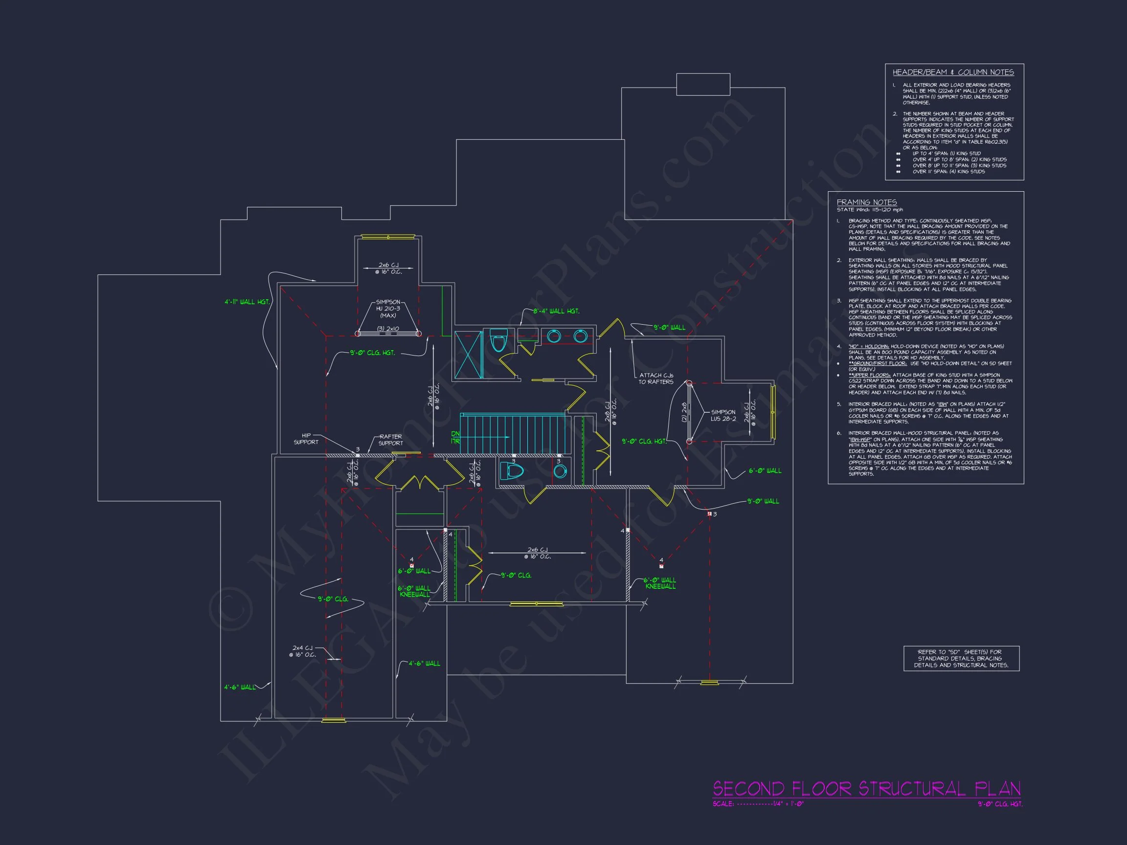 19-1629 HOUSE PLAN - Charming Craftsman House Floor Plan: 5 Beds, 5 Baths, CAD 12 Charming Craftsman house Floor Plan: 5 Beds, 5 Baths, CAD