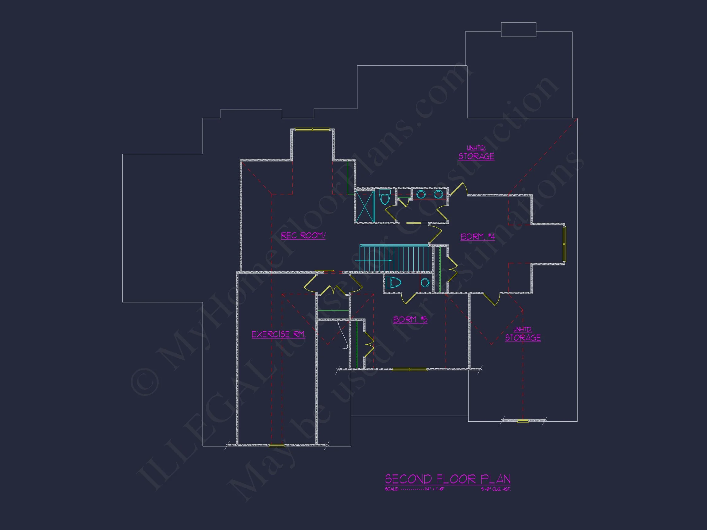 19-1629 HOUSE PLAN - Charming Craftsman House Floor Plan: 5 Beds, 5 Baths, CAD 7 Charming Craftsman house Floor Plan: 5 Beds, 5 Baths, CAD