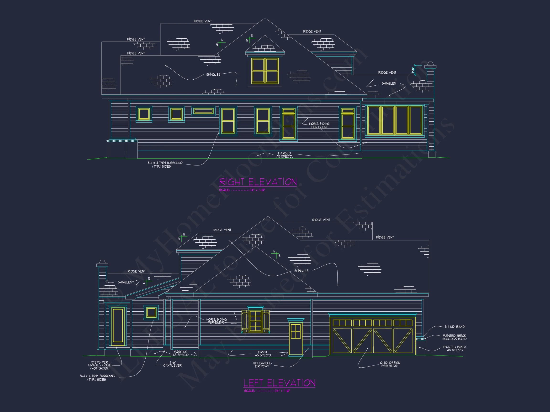 19-1629 HOUSE PLAN - Charming Craftsman House Floor Plan: 5 Beds, 5 Baths, CAD 5 Charming Craftsman house Floor Plan: 5 Beds, 5 Baths, CAD