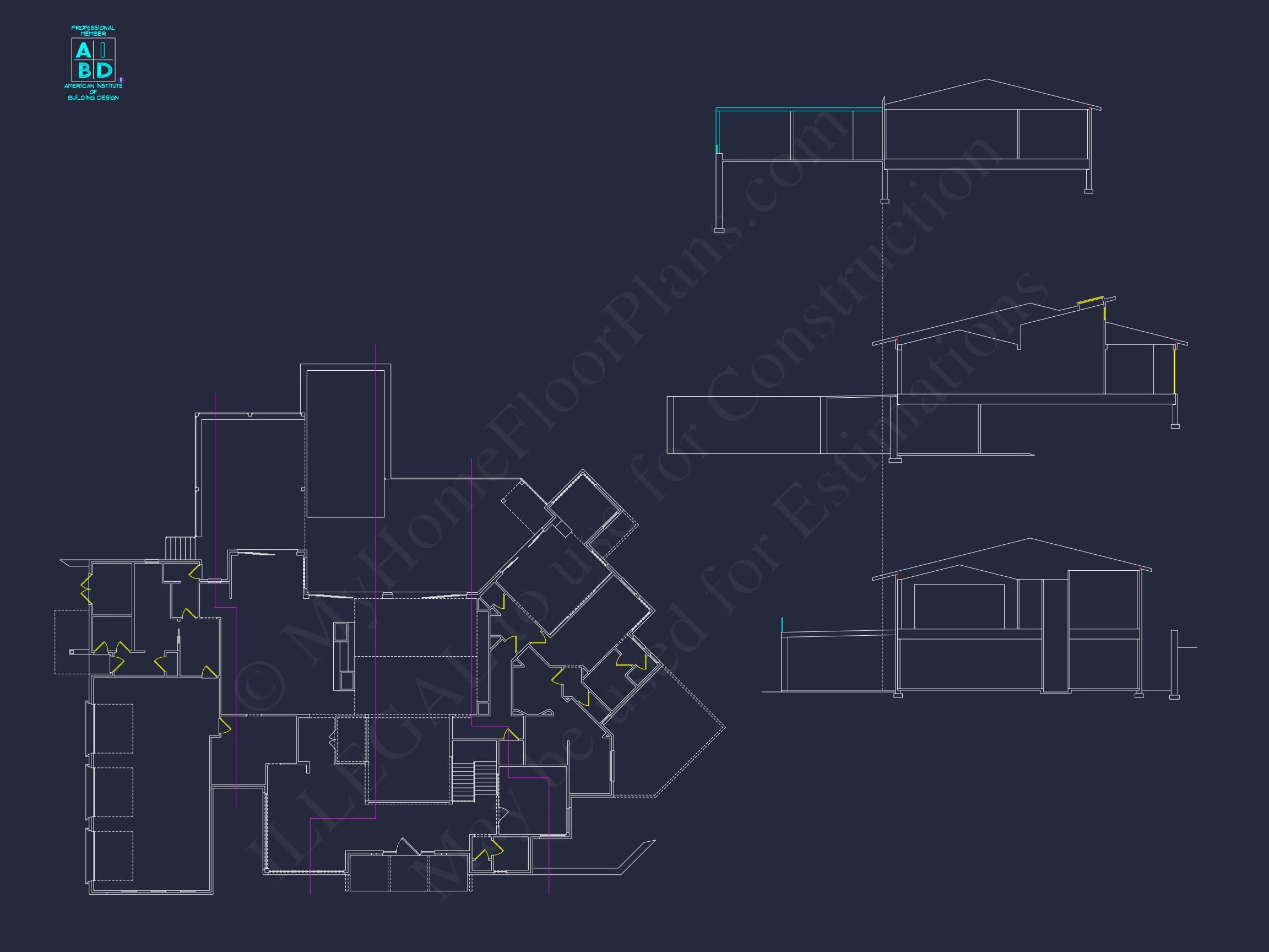 19-1481 HOUSE PLAN - Modern Luxury House Plan with Detailed Floor Blueprint Designs 11 Modern Luxury house Plan with Detailed Floor Blueprint Designs