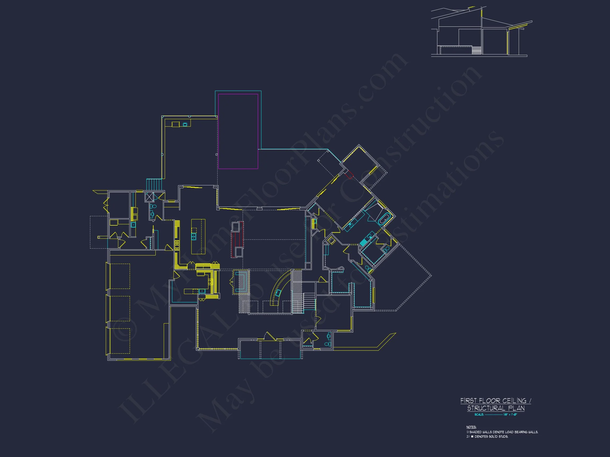 19-1481 HOUSE PLAN - Modern Luxury House Plan with Detailed Floor Blueprint Designs 9 Modern Luxury house Plan with Detailed Floor Blueprint Designs