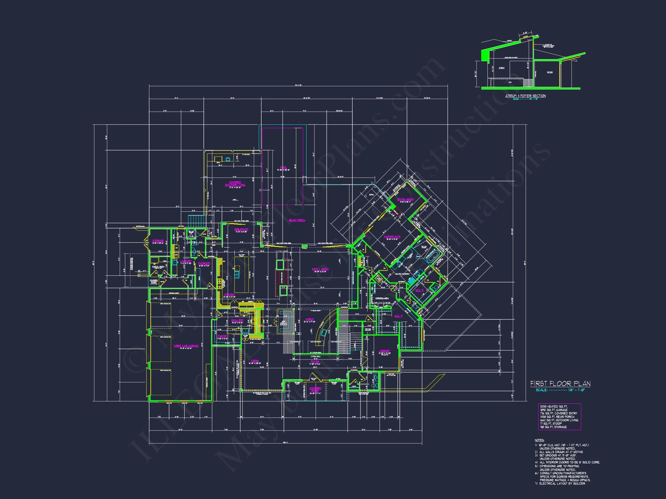 19-1481 HOUSE PLAN - Modern Luxury House Plan with Detailed Floor Blueprint Designs 6 Modern Luxury house Plan with Detailed Floor Blueprint Designs