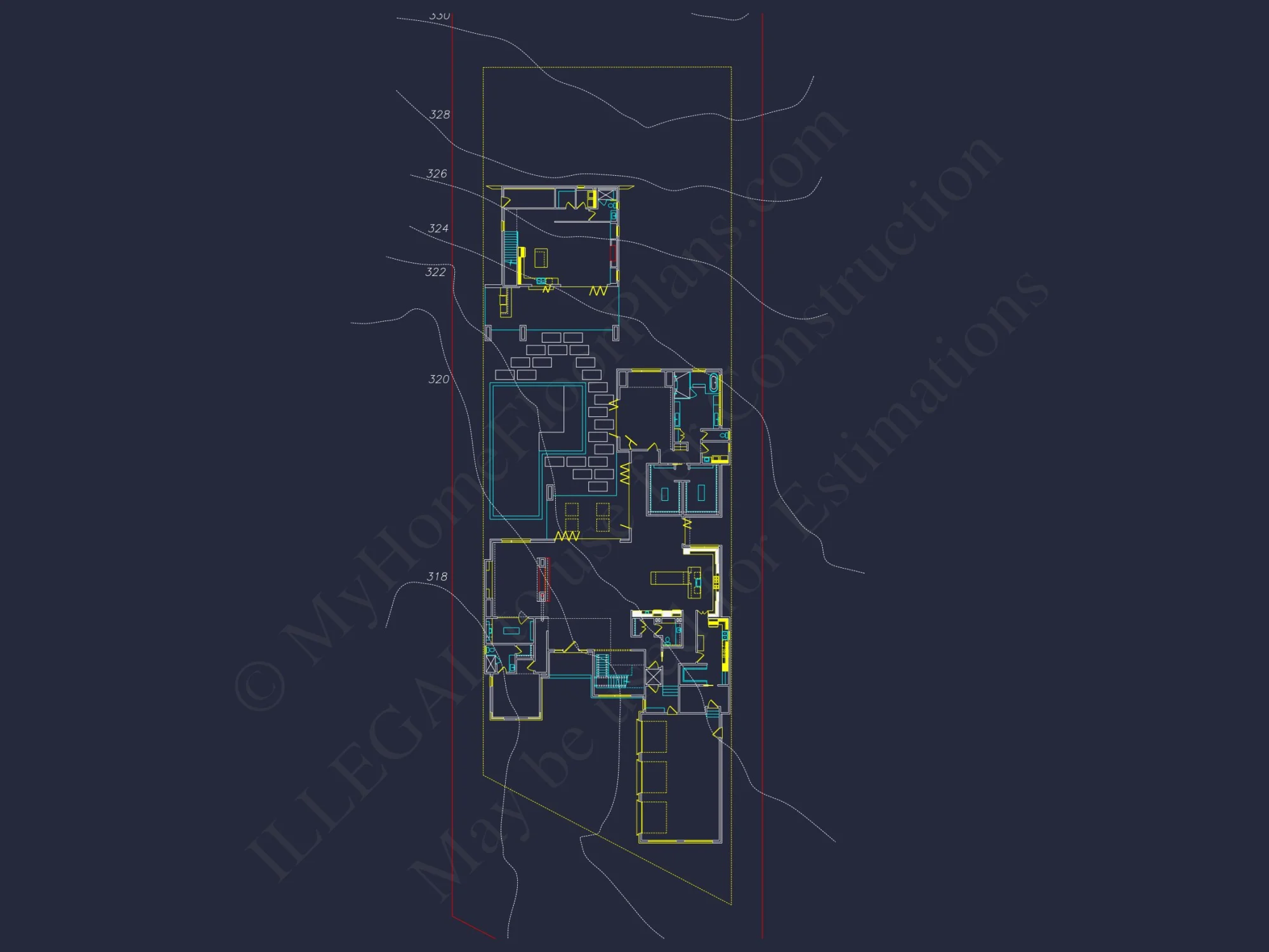 Modern house Floor Plan with Luxury Features and CAD Designs