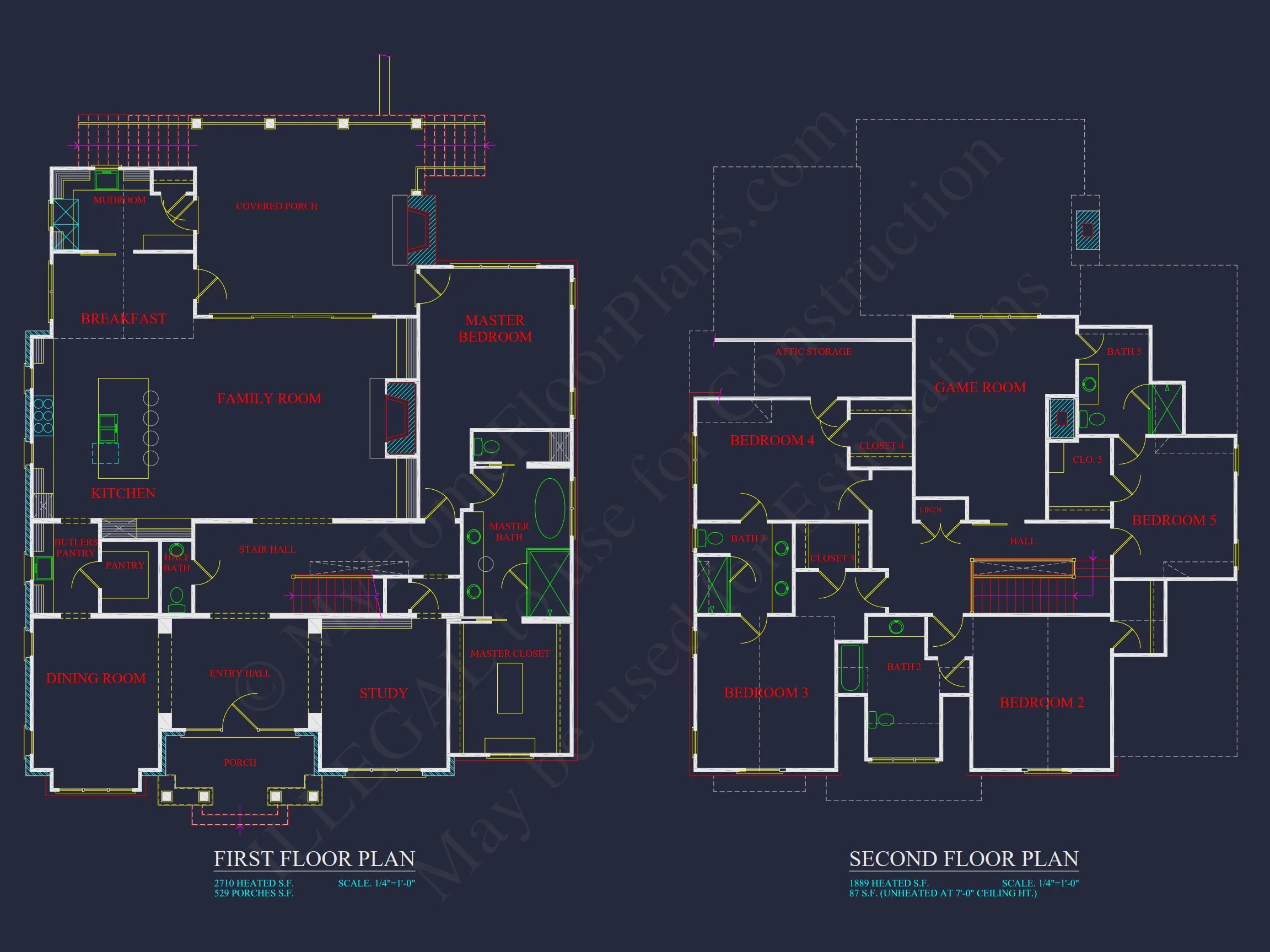 19-1236 HOUSE PLAN - Timeless House Plan: Blueprint, CAD Floor Designs 4 Timeless house Plan: Blueprint, CAD Floor Designs