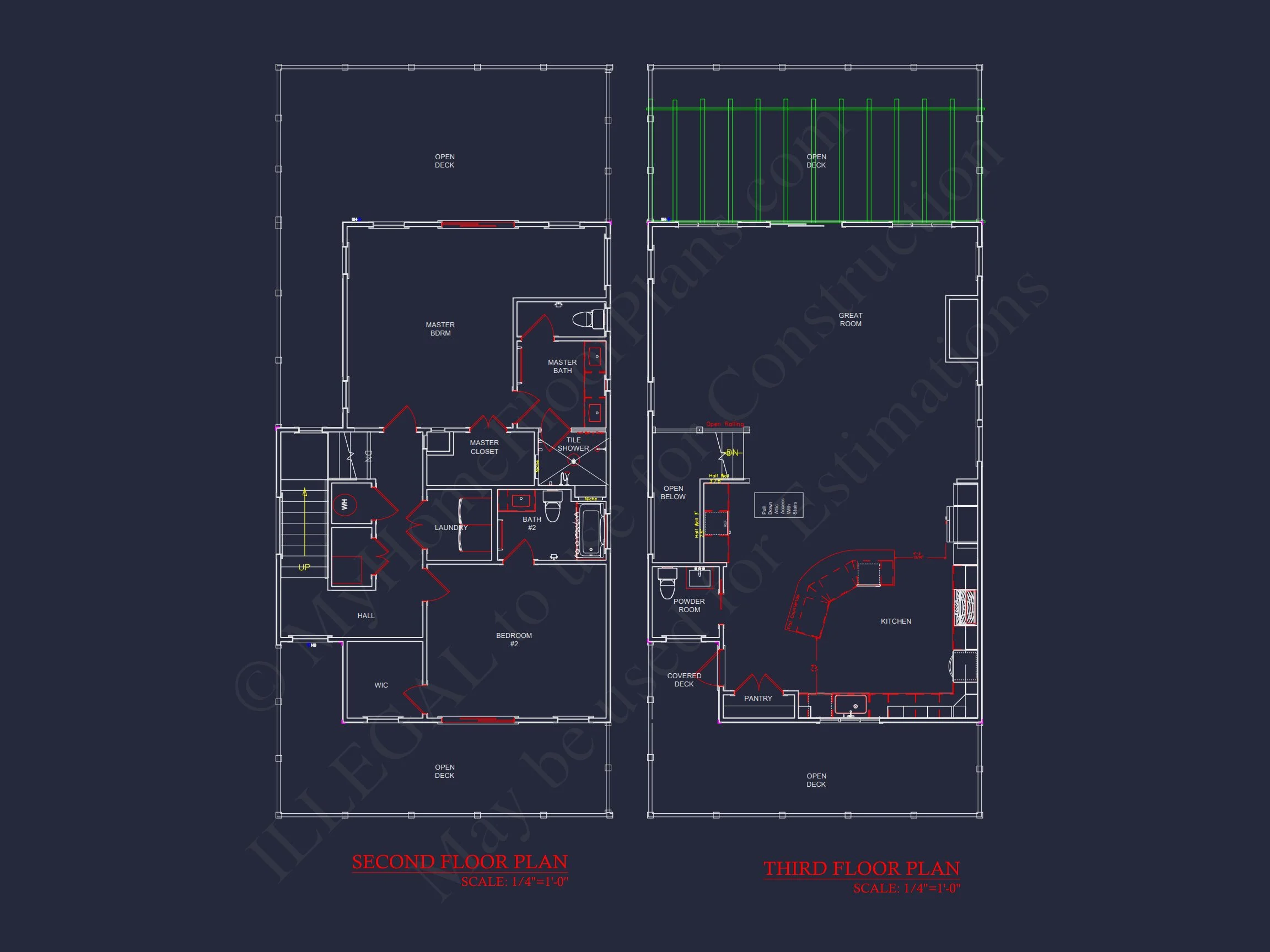 19-1073 HOUSE PLAN - 3-Story House Plan with CAD Designs & Vaulted Ceilings 6 3-Story house Plan with CAD Designs & Vaulted Ceilings