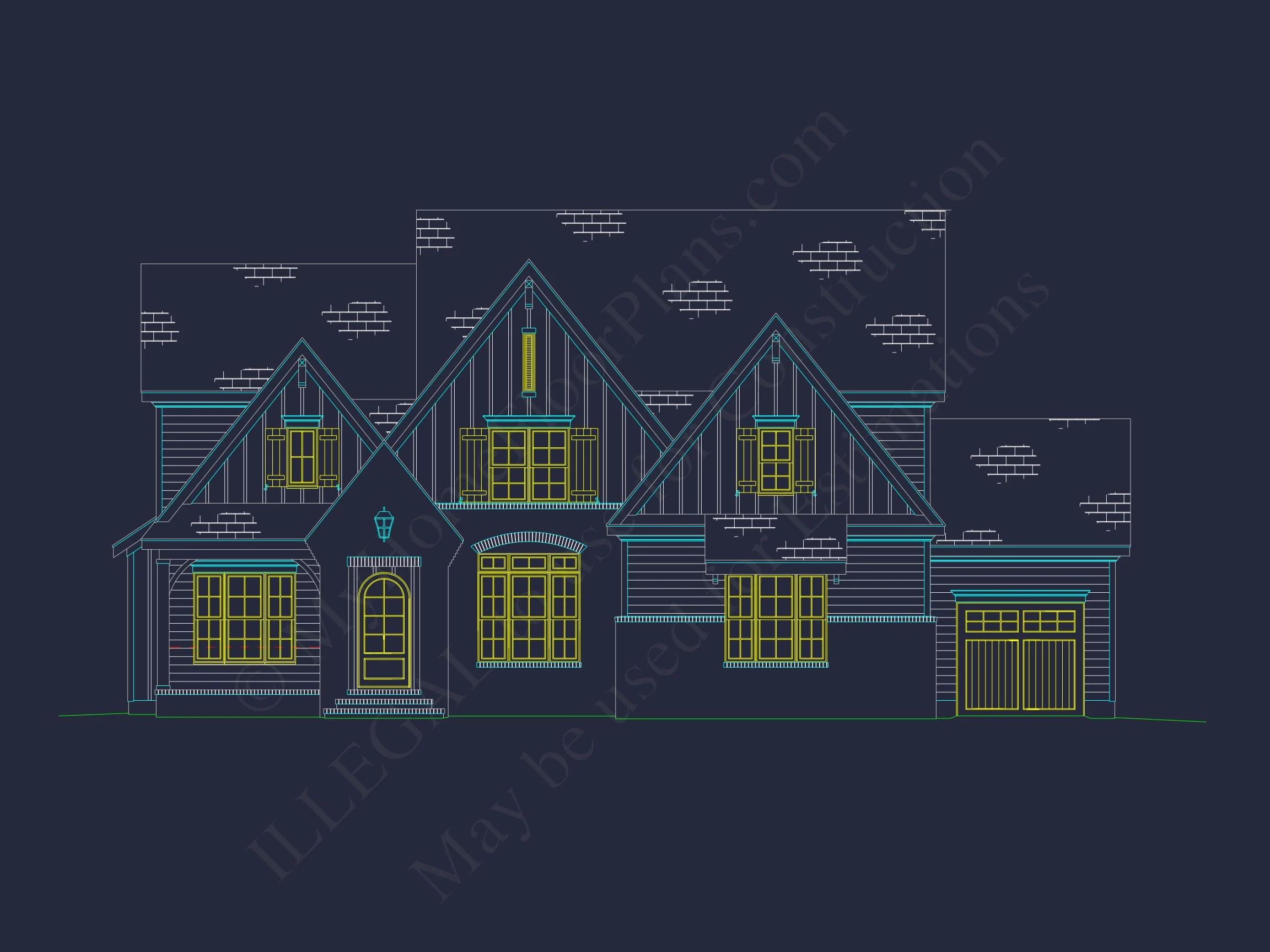 19-1016 HOUSE PLAN - Classic House Floor Plan with CAD, Blueprint, Unique Designs 62 Classic house Floor Plan with CAD, Blueprint, Unique Designs