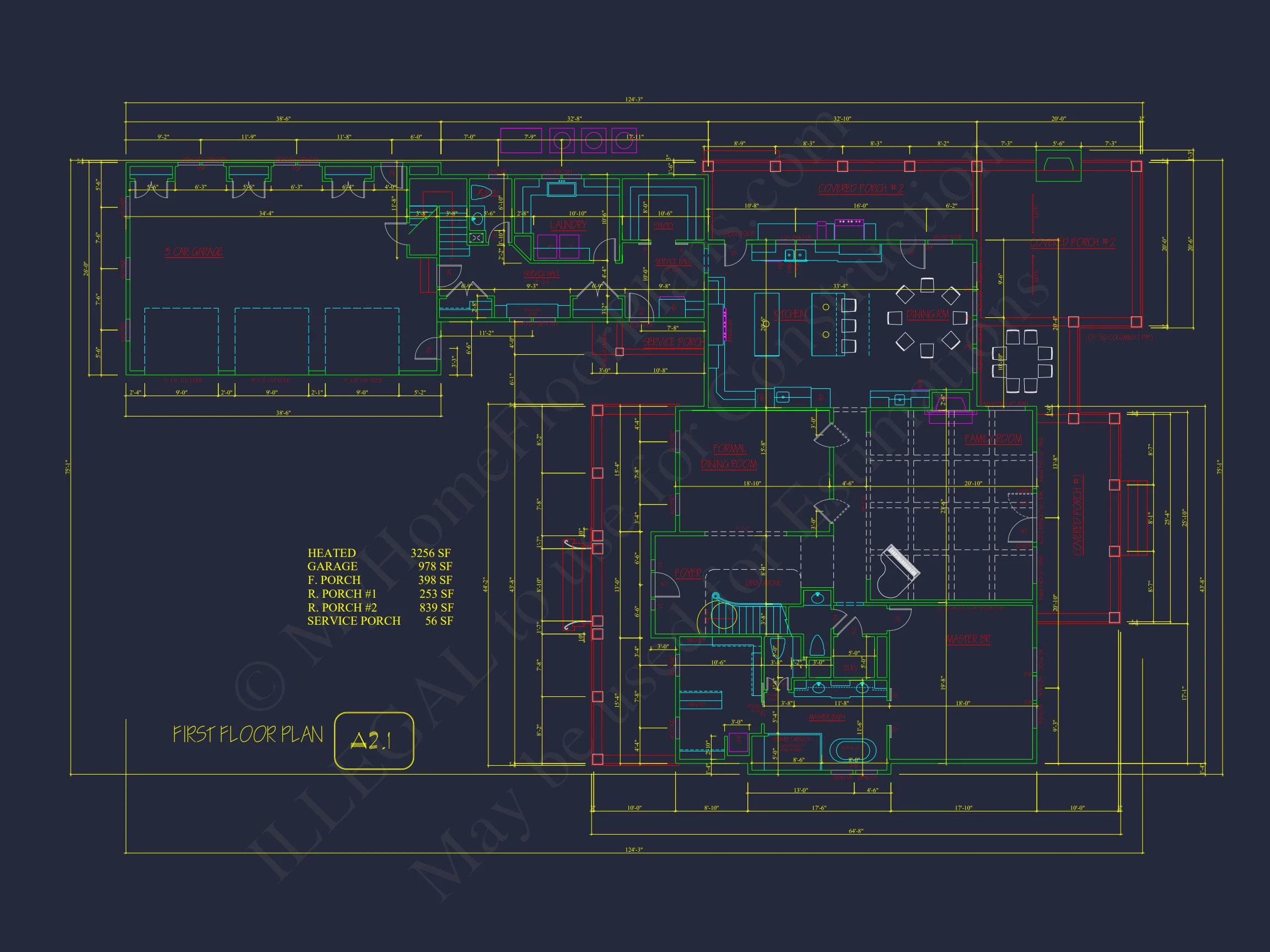 18-2052 HOUSE PLAN - Traditional House Plan with 2 Floors and CAD Designs Blueprint 15 Traditional house Plan with 2 Floors and CAD Designs Blueprint