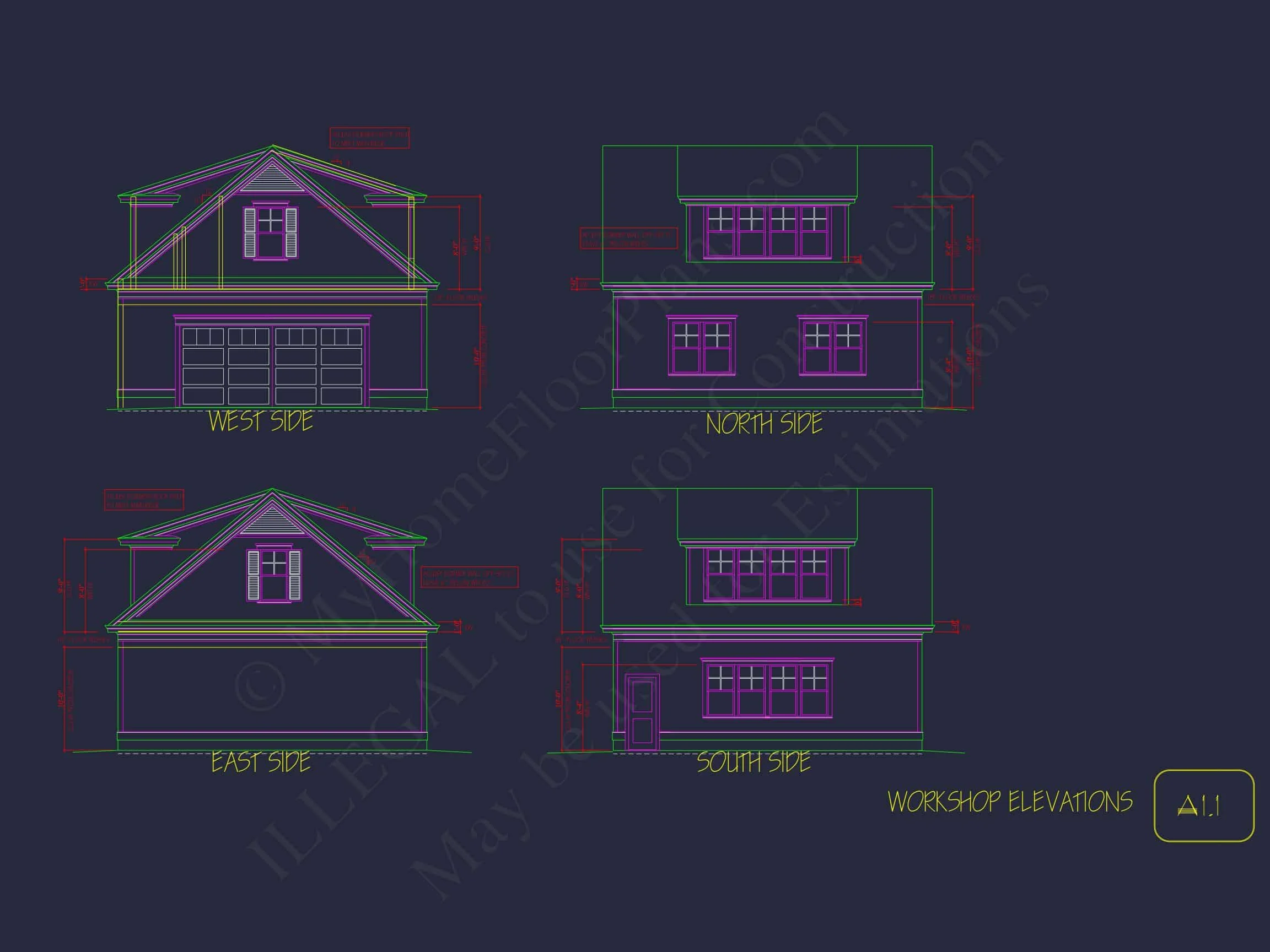 18-2052 HOUSE PLAN - Traditional House Plan with 2 Floors and CAD Designs Blueprint 10 Traditional house Plan with 2 Floors and CAD Designs Blueprint