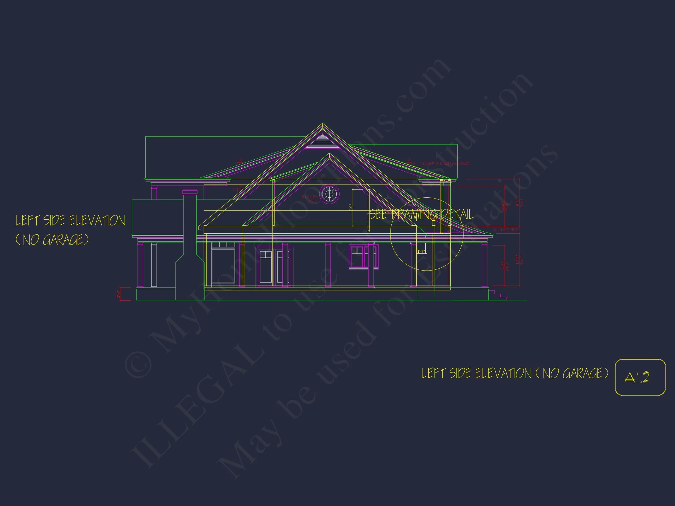 18-2052 HOUSE PLAN - Traditional House Plan with 2 Floors and CAD Designs Blueprint 6 Traditional house Plan with 2 Floors and CAD Designs Blueprint