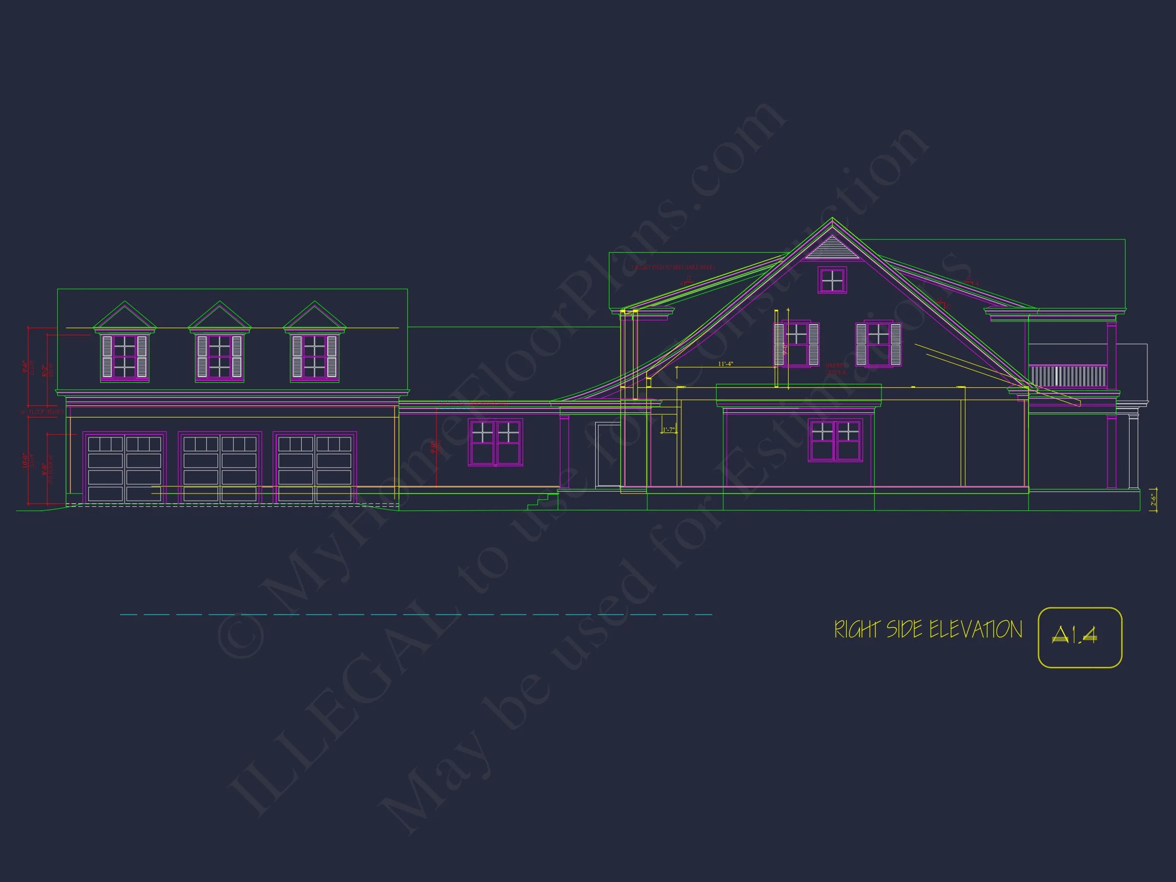 18-2052 HOUSE PLAN - Traditional House Plan with 2 Floors and CAD Designs Blueprint 4 Traditional house Plan with 2 Floors and CAD Designs Blueprint