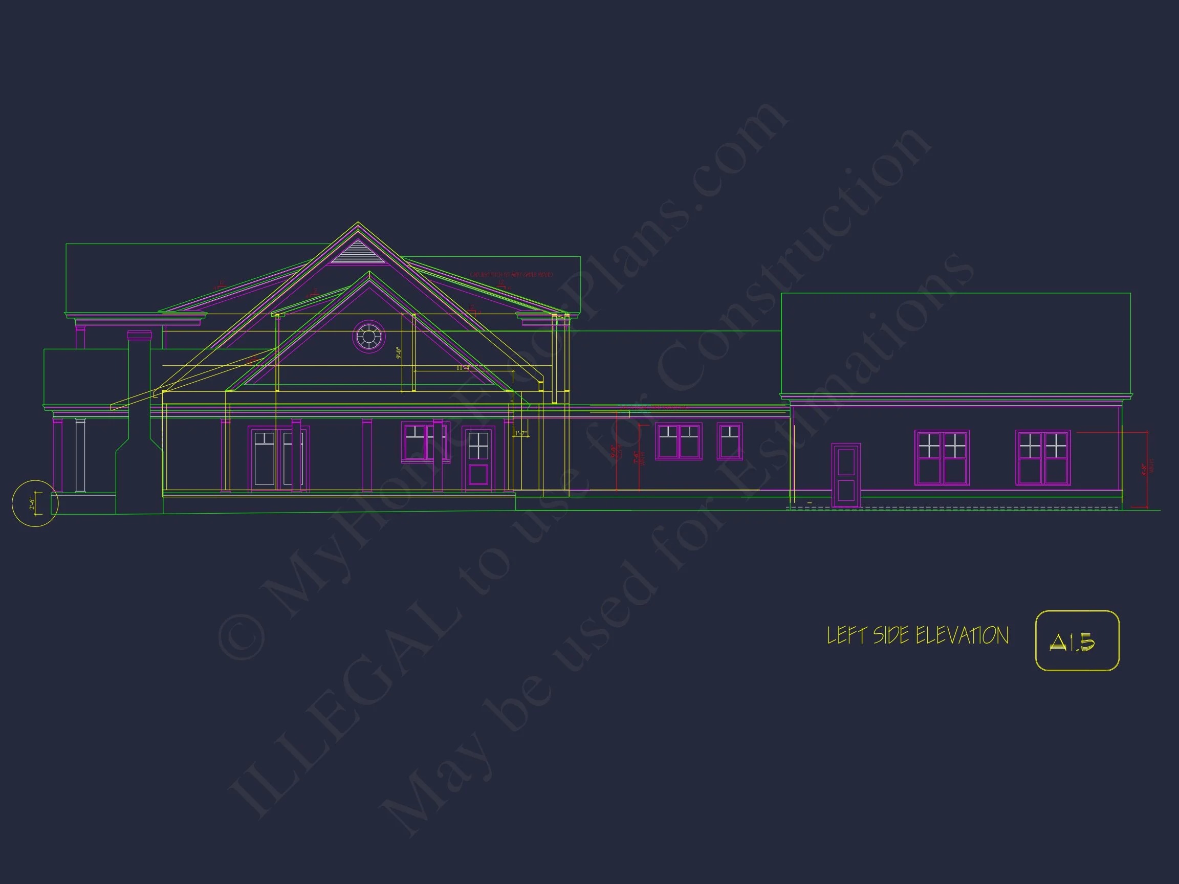 18-2052 HOUSE PLAN - Traditional House Plan with 2 Floors and CAD Designs Blueprint 5 Traditional house Plan with 2 Floors and CAD Designs Blueprint