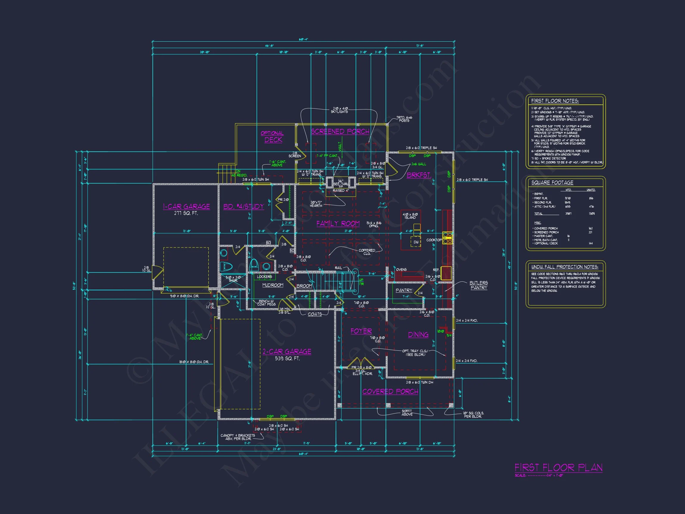 18-1636B HOUSE PLAN - Craftsman House Plan with 3 Floors, 5 Beds, and CAD Designs 37 Craftsman house Plan with 3 Floors, 5 Beds, and CAD Designs