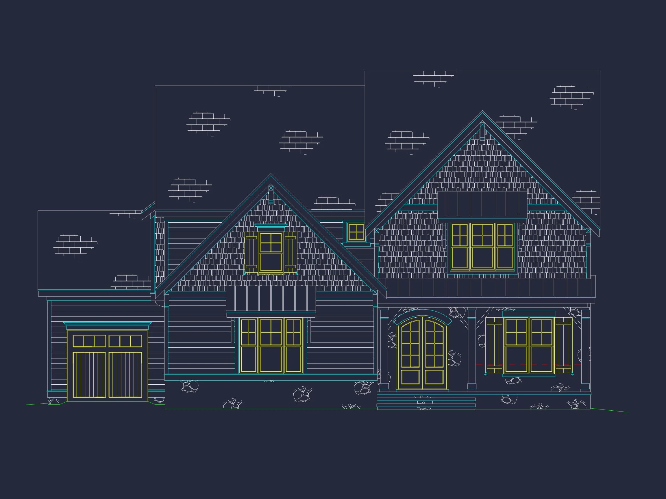 18-1636B HOUSE PLAN - Craftsman House Plan with 3 Floors, 5 Beds, and CAD Designs 31 Craftsman house Plan with 3 Floors, 5 Beds, and CAD Designs