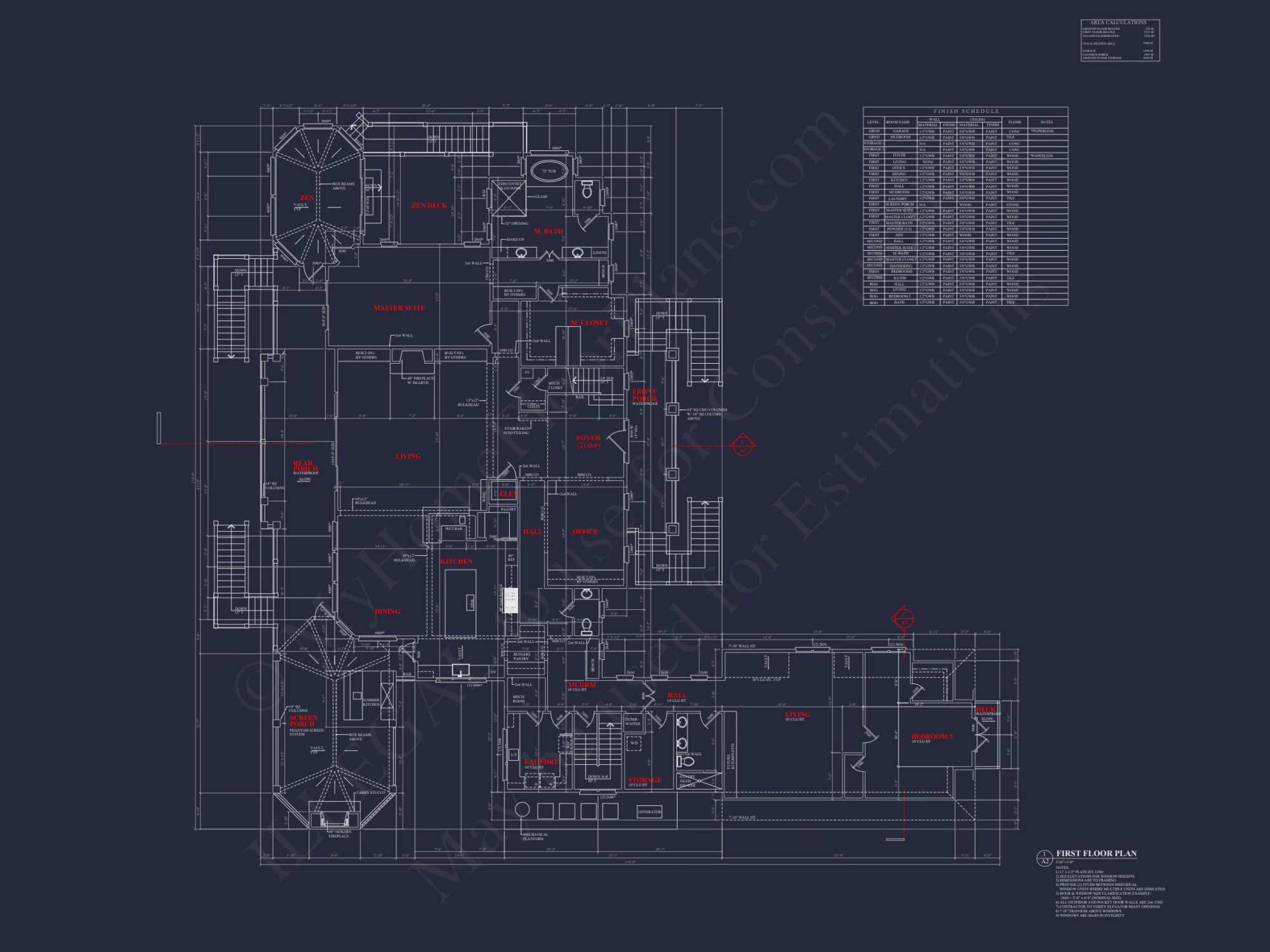 Luxury house Plan with 5 Bedrooms, 2 Floors, and Modern Designs