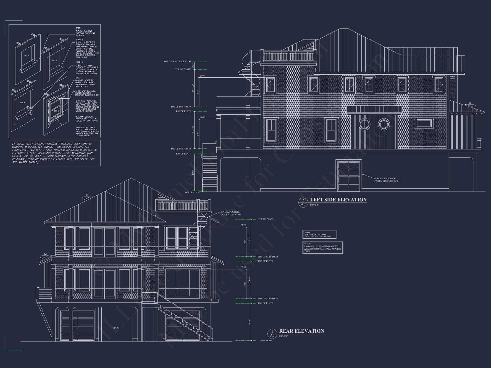Modern Coastal house Plan: 3 Floors, 4 Beds, 5+ Baths
