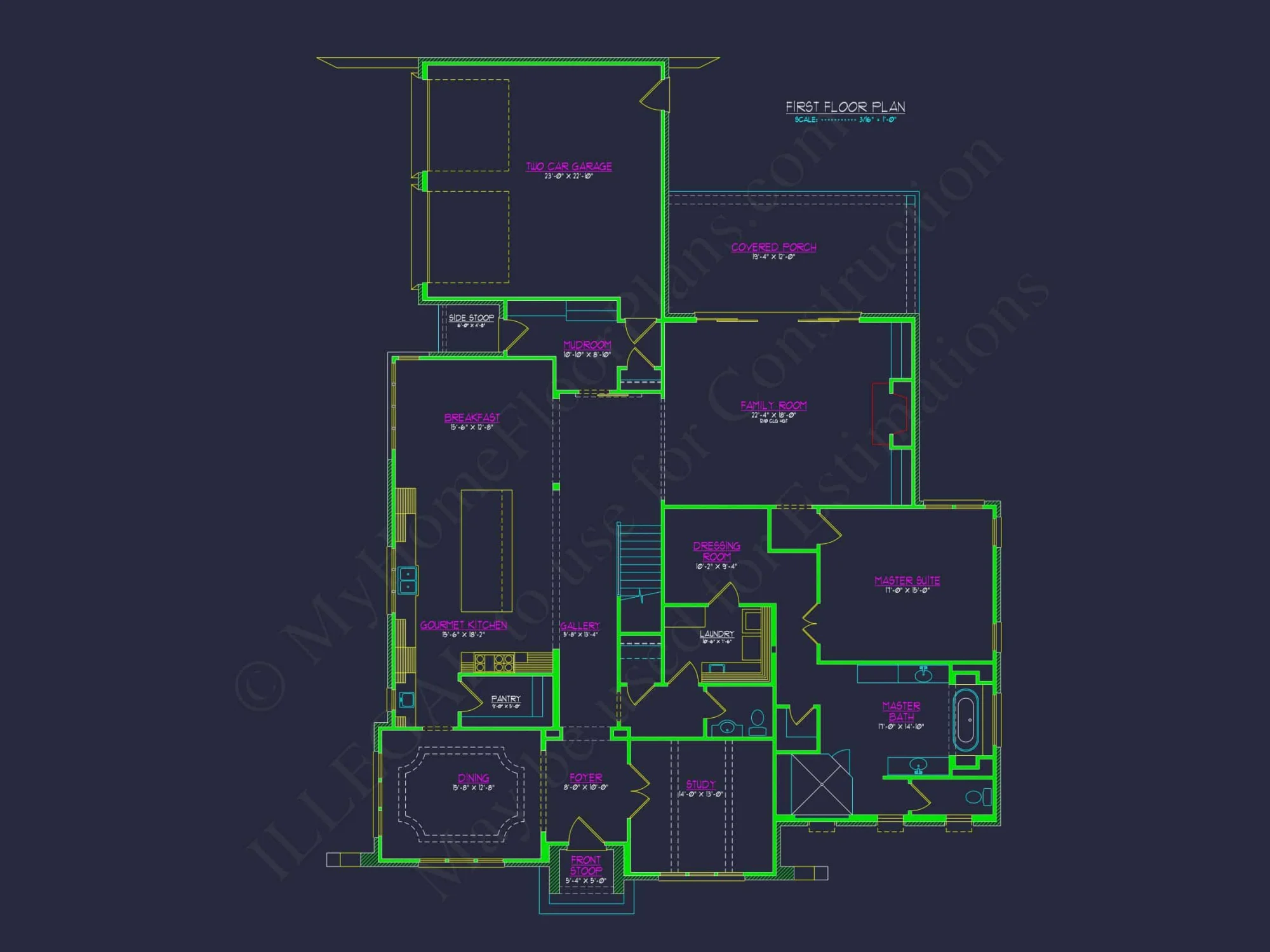 Expansive 5-Bedroom house Plan with Blueprint and CAD Designs