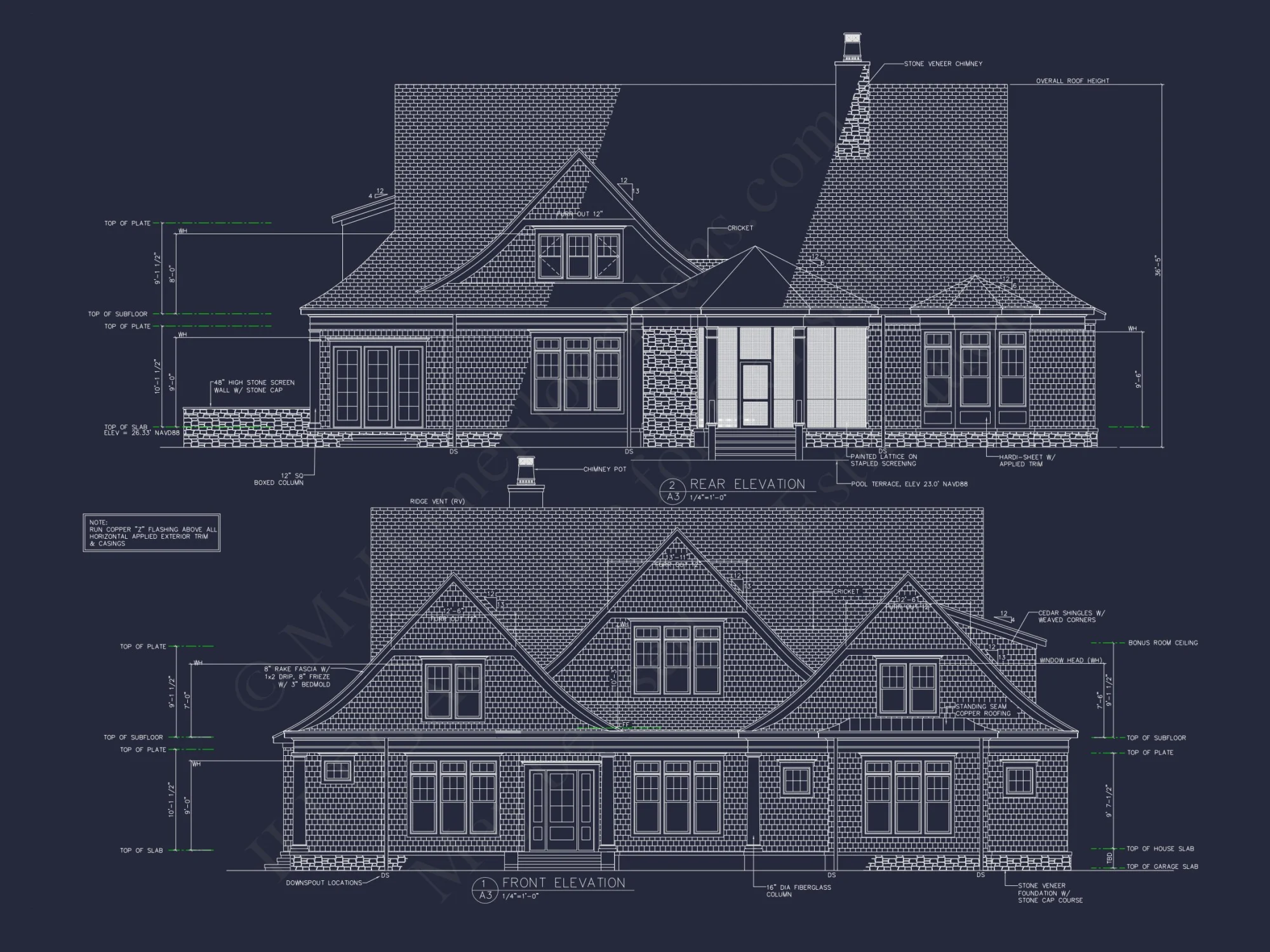 Elegant Shingle Style house Plan with 5 Beds and CAD Designs