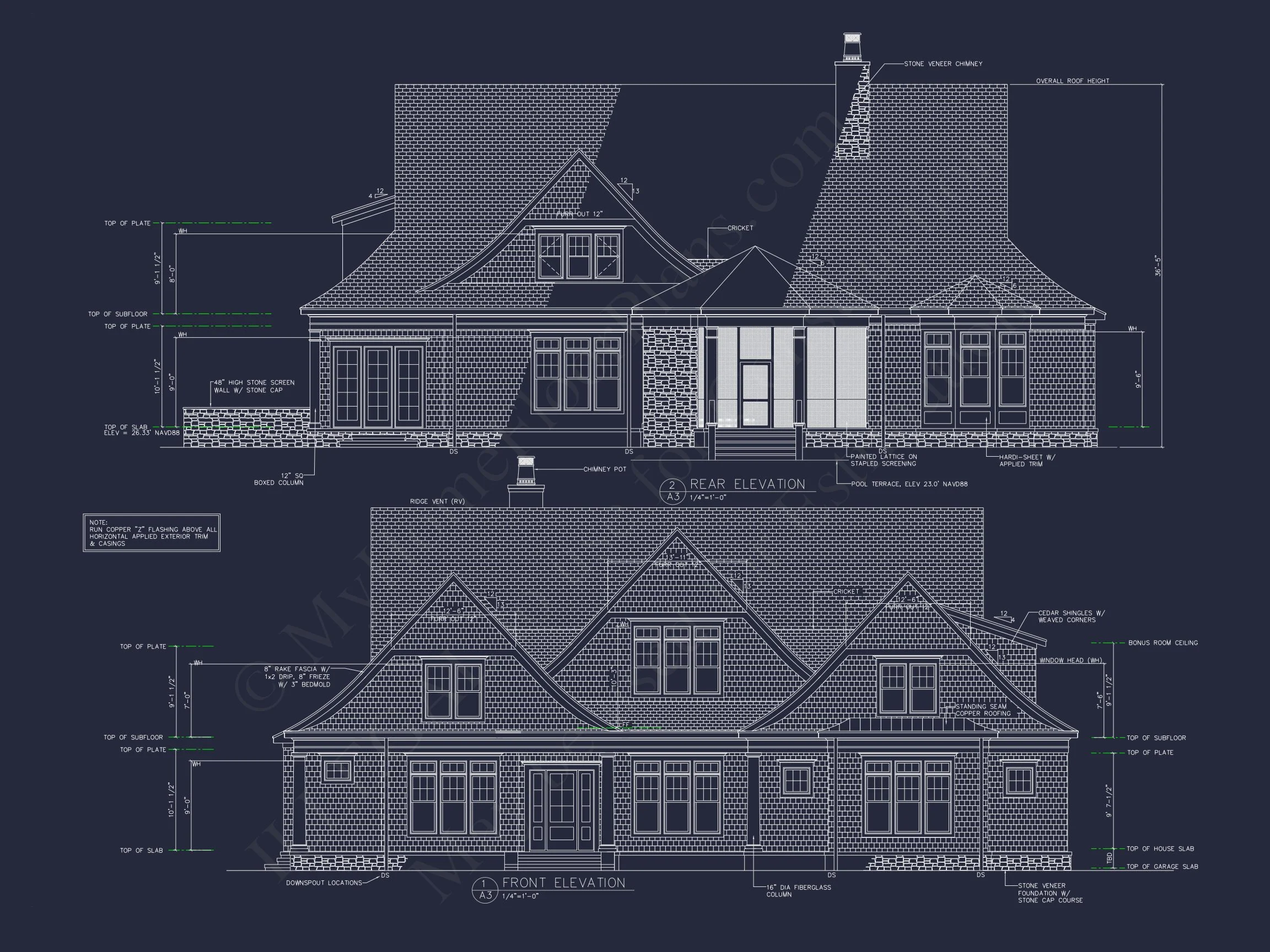 17-1479 HOUSE PLAN - Elegant Shingle Style House Plan with 5 Beds and CAD Designs 2 Elegant Shingle Style house Plan with 5 Beds and CAD Designs