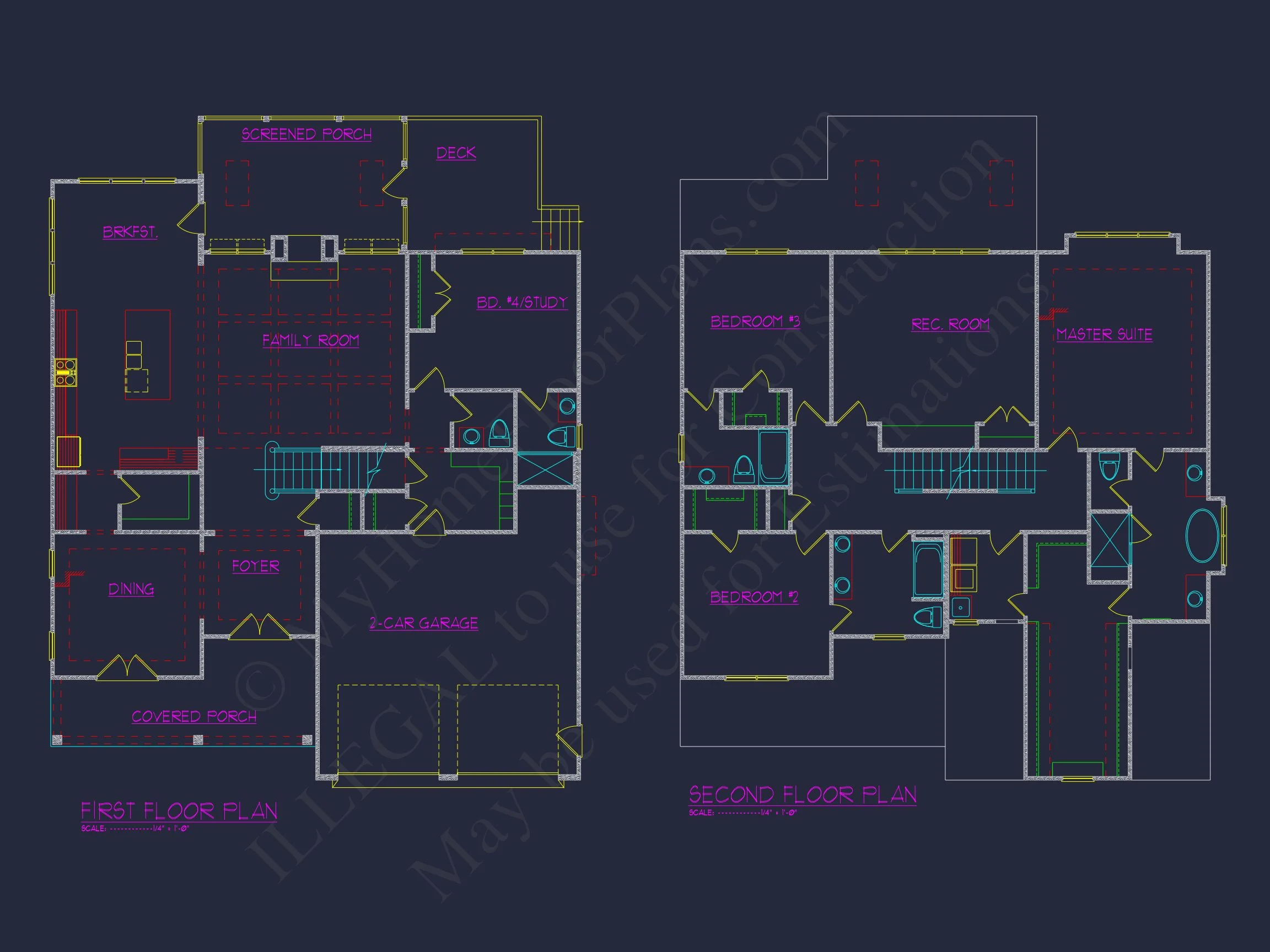 17-1474 HOUSE PLAN - Beautiful 2-Story House Floor Plan with 5 Bedrooms and CAD Designs 33 Beautiful 2-Story house Floor Plan with 5 Bedrooms and CAD Designs
