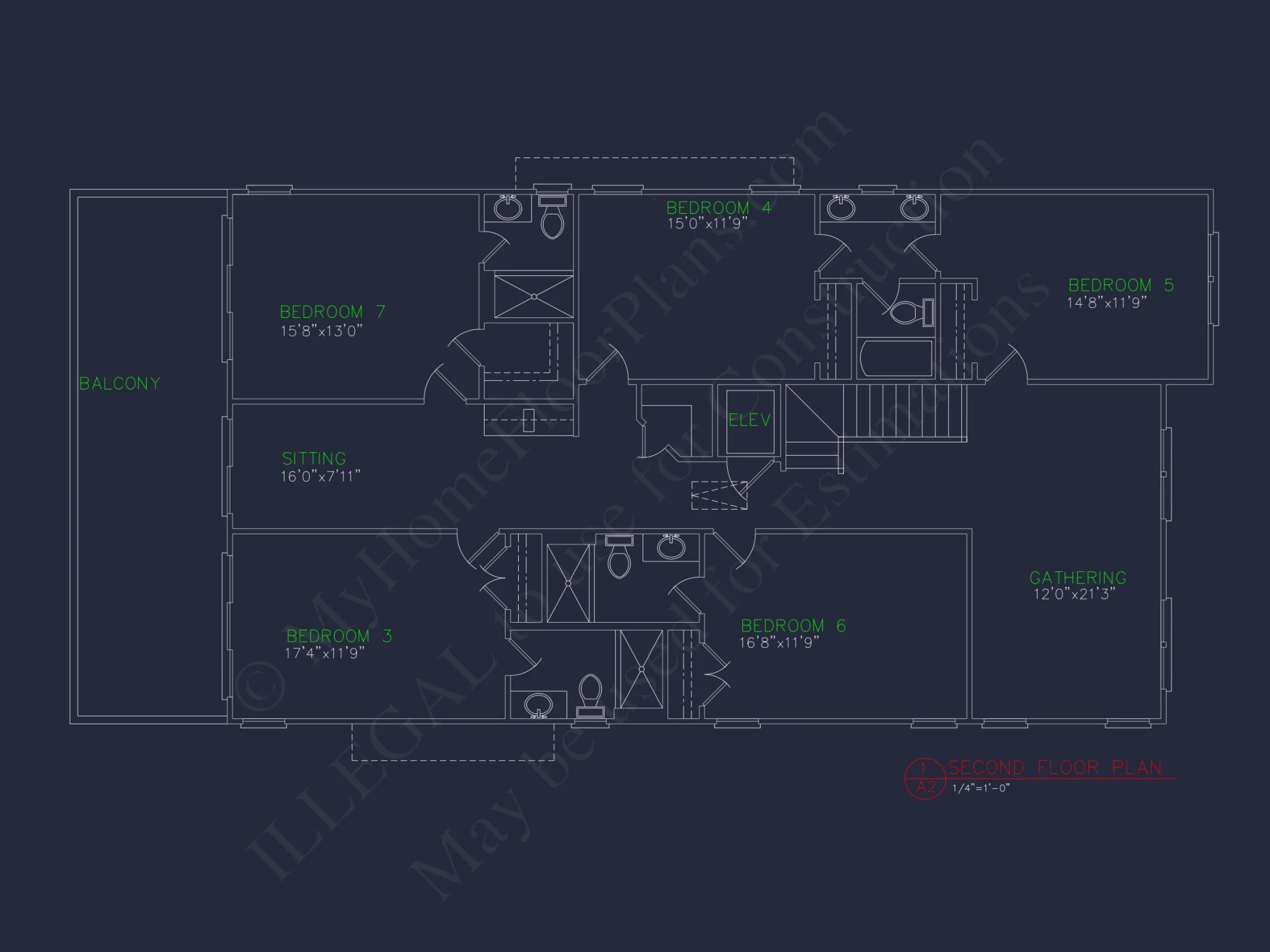 Modern house Plan with 7 Bedrooms and Spacious Floor Designs