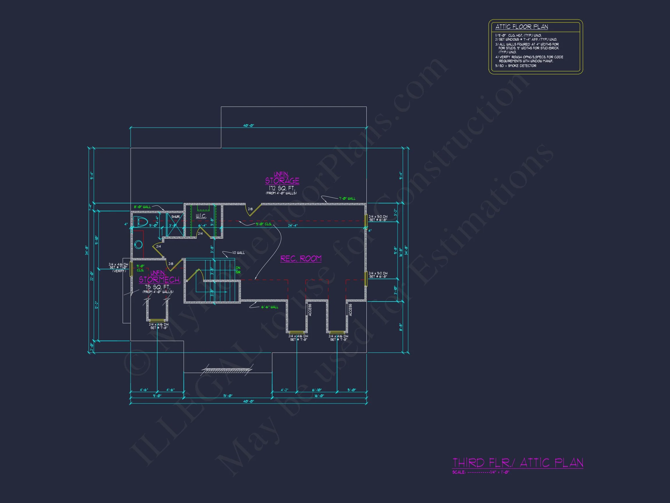 17-1060 HOUSE PLAN - Traditional House Plan with 2.5 Stories, 4 Beds, and CAD Blueprint 38 Traditional house Plan with 2.5 Stories, 4 Beds, and CAD Blueprint