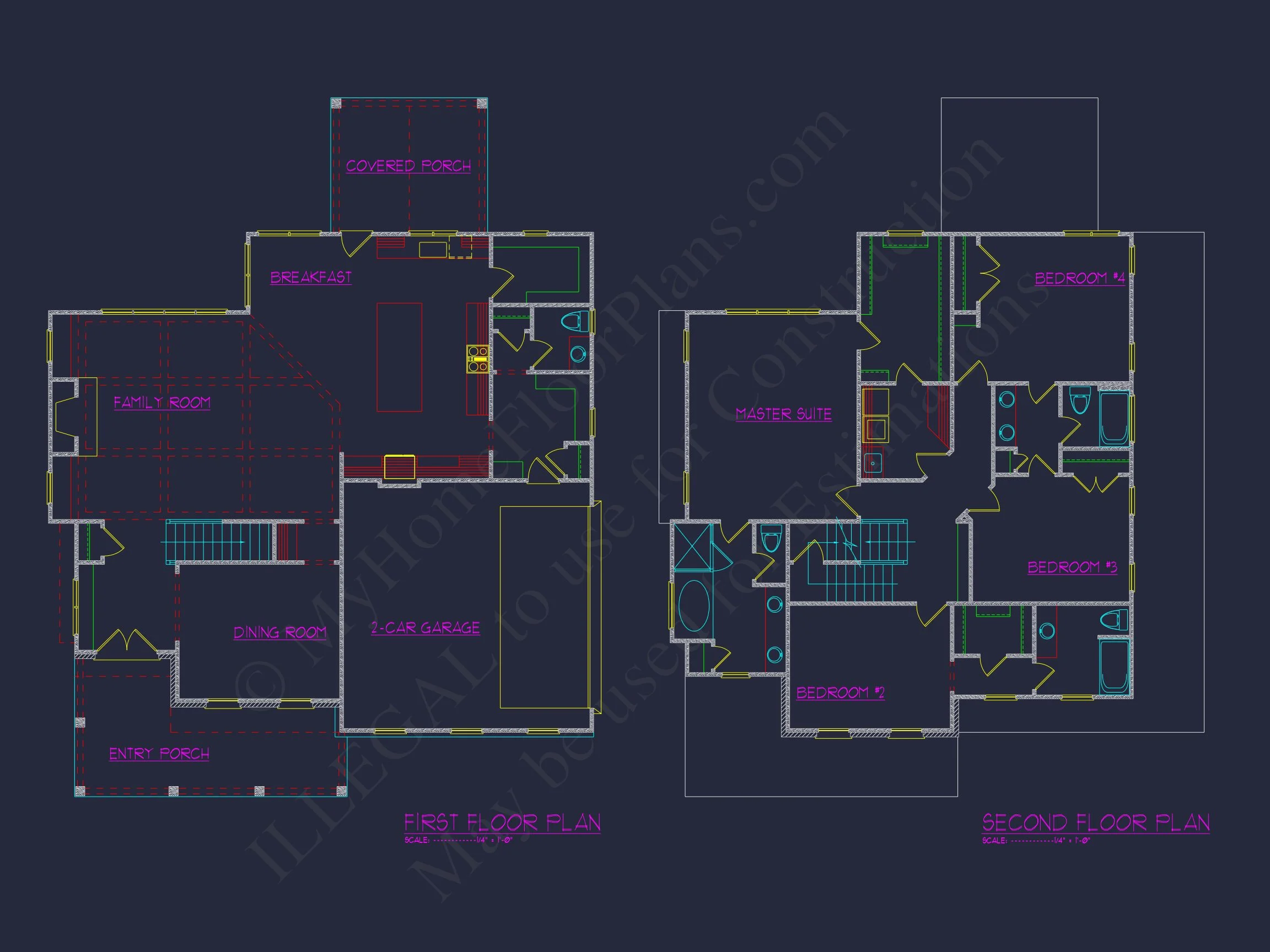 17-1060 HOUSE PLAN - Traditional House Plan with 2.5 Stories, 4 Beds, and CAD Blueprint 34 Traditional house Plan with 2.5 Stories, 4 Beds, and CAD Blueprint