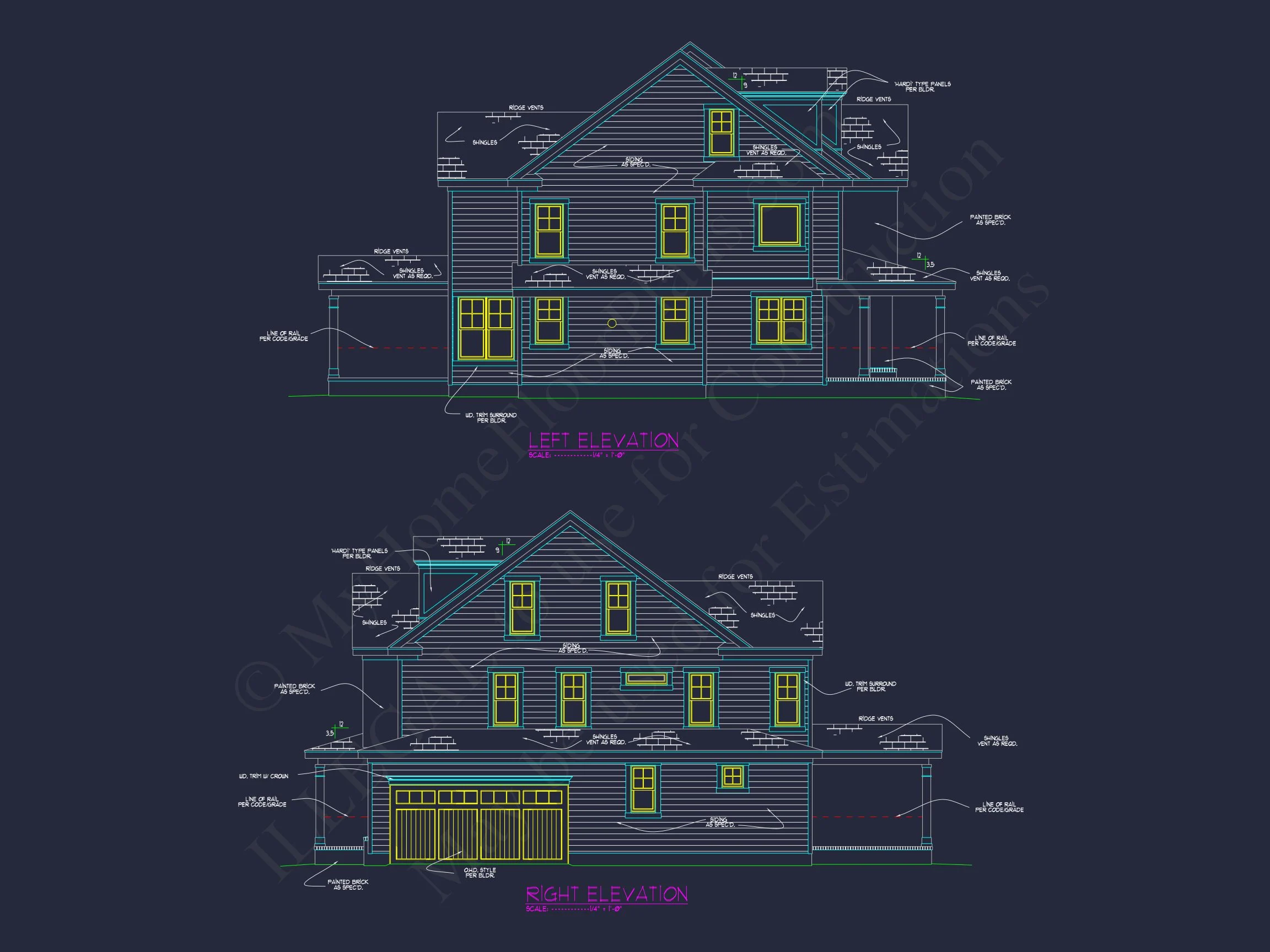 17-1060 HOUSE PLAN - Traditional House Plan with 2.5 Stories, 4 Beds, and CAD Blueprint 33 Traditional house Plan with 2.5 Stories, 4 Beds, and CAD Blueprint