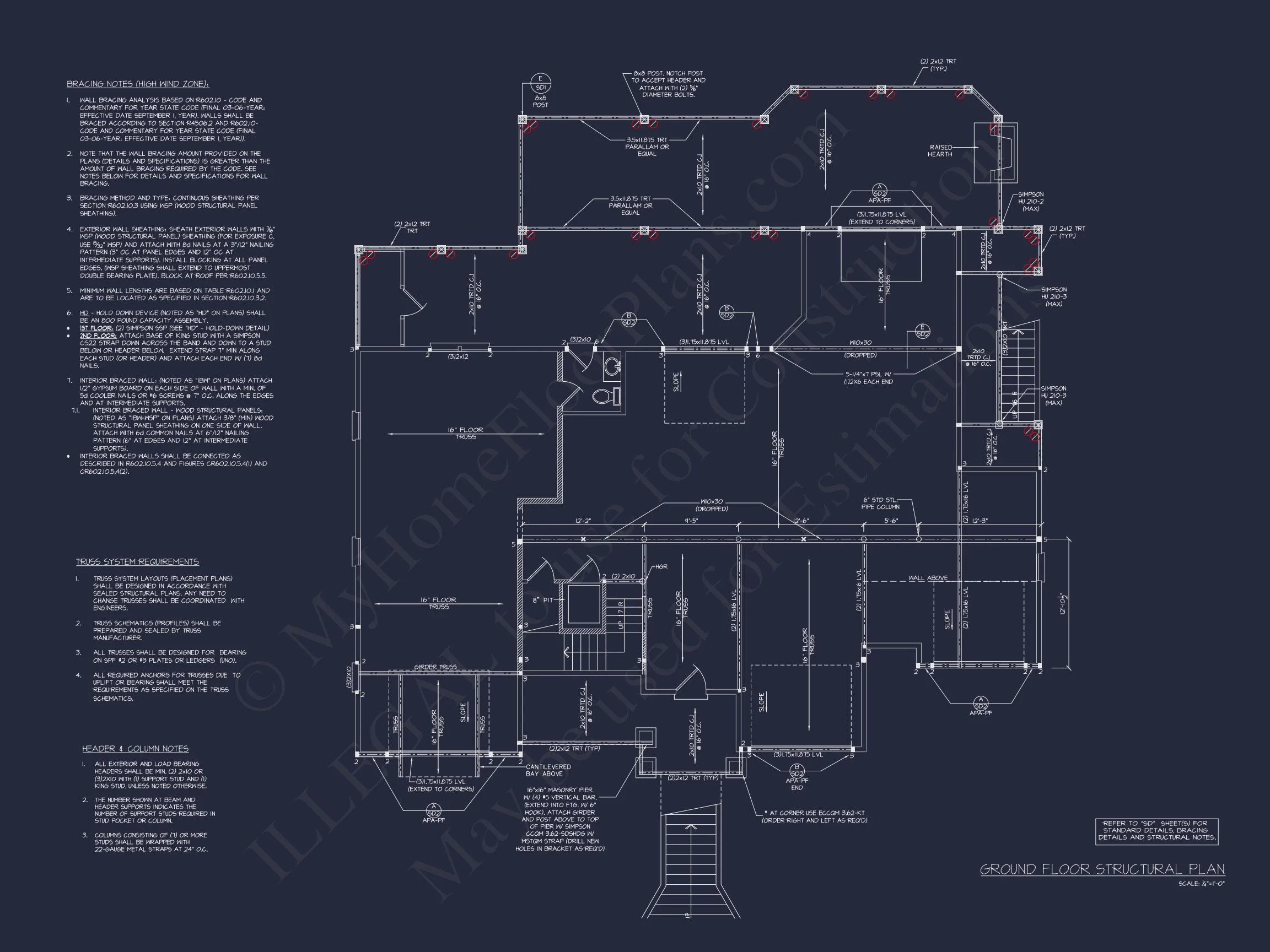 17-1036 HOUSE PLAN - Elegant Beach House Plan: CAD and Blueprint Designs 18 Elegant Beach house Plan: CAD and Blueprint Designs