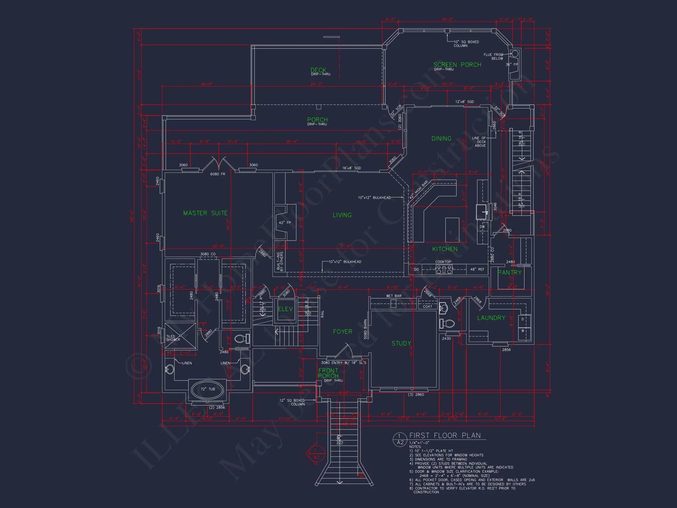 17-1036 HOUSE PLAN - Elegant Beach House Plan: CAD and Blueprint Designs 10 Elegant Beach house Plan: CAD and Blueprint Designs
