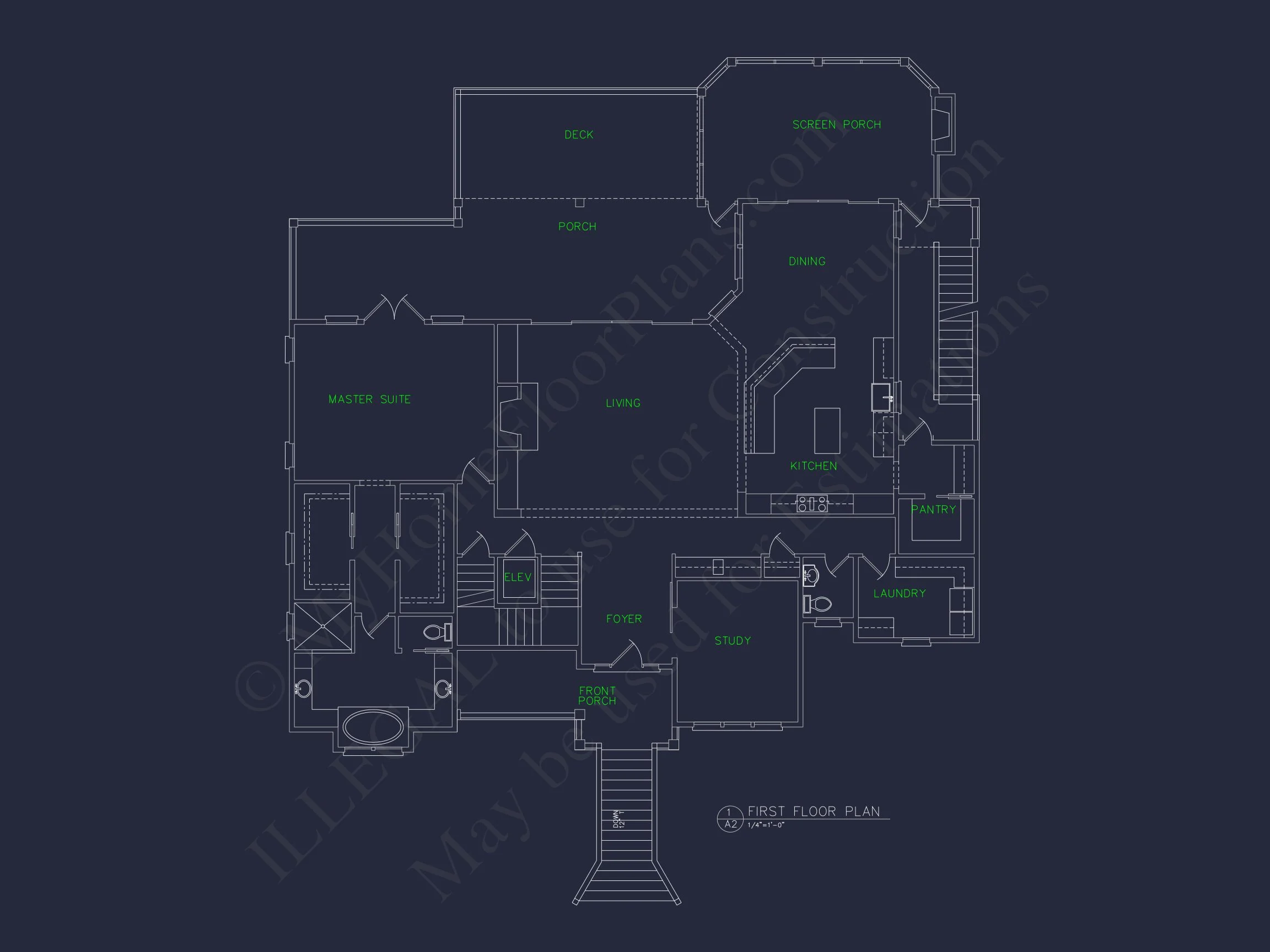 17-1036 HOUSE PLAN - Elegant Beach House Plan: CAD and Blueprint Designs 7 Elegant Beach house Plan: CAD and Blueprint Designs