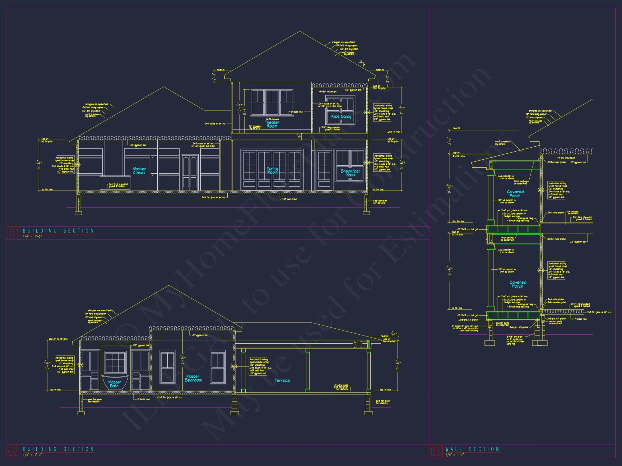 Elegant house Plan with Floor Plans and Blueprint Designs