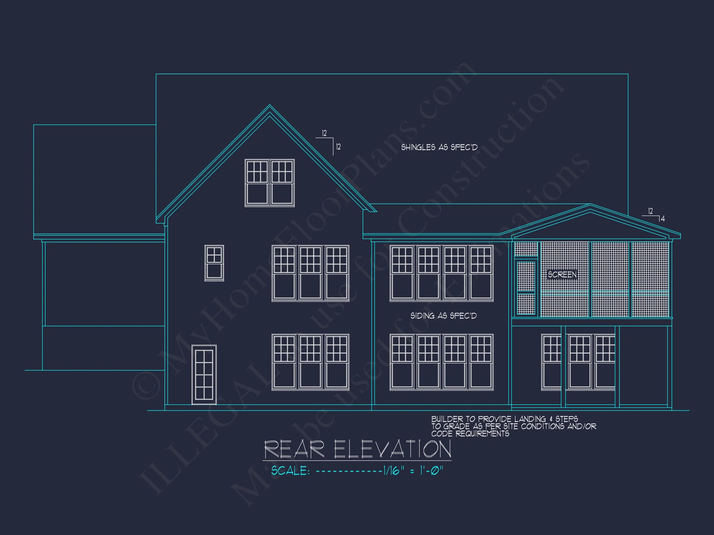 16-1828 HOUSE PLAN - Modern Craftsman House Plan: Floor Plans & CAD Designs 4 Modern Craftsman house Plan: Floor Plans & CAD Designs