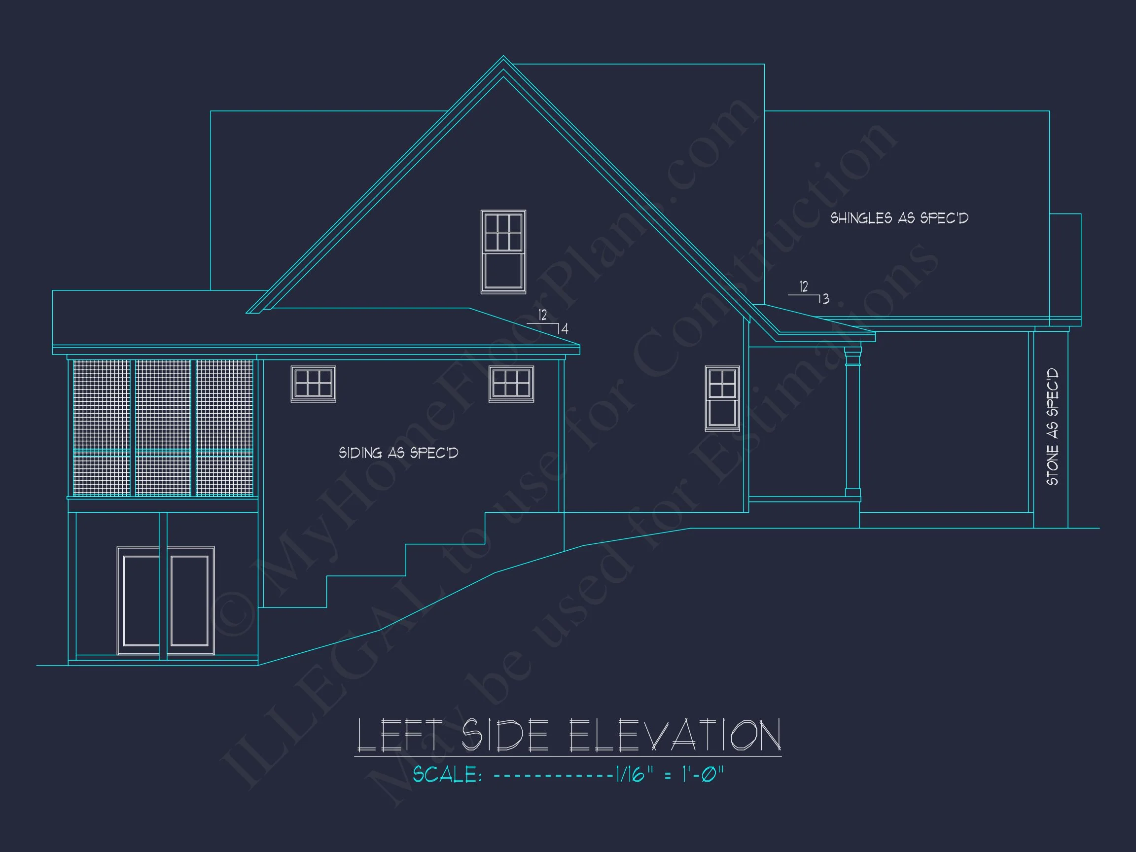 16-1828 HOUSE PLAN - Modern Craftsman House Plan: Floor Plans & CAD Designs 3 Modern Craftsman house Plan: Floor Plans & CAD Designs