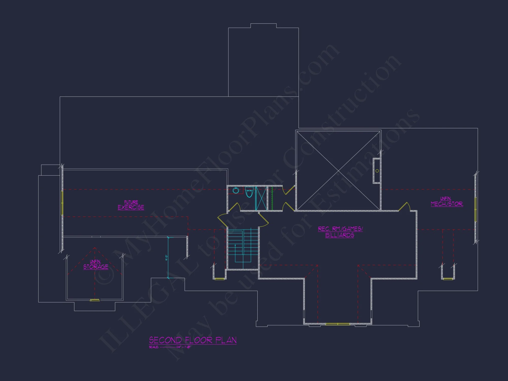 Spacious house Plan with 4 Bedrooms, Study, and CAD Designs