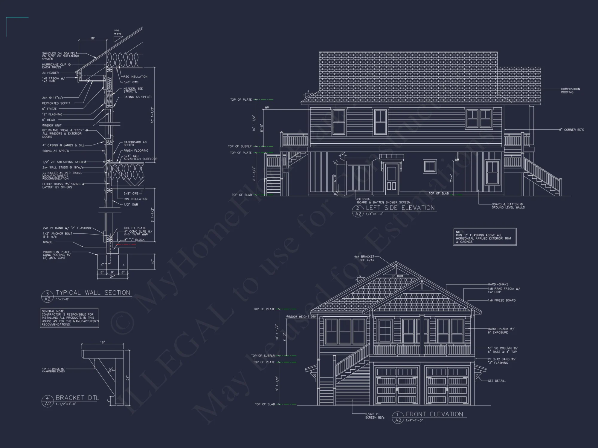 Elegant house Plan with 2 Floors, CAD Blueprint & Open Designs