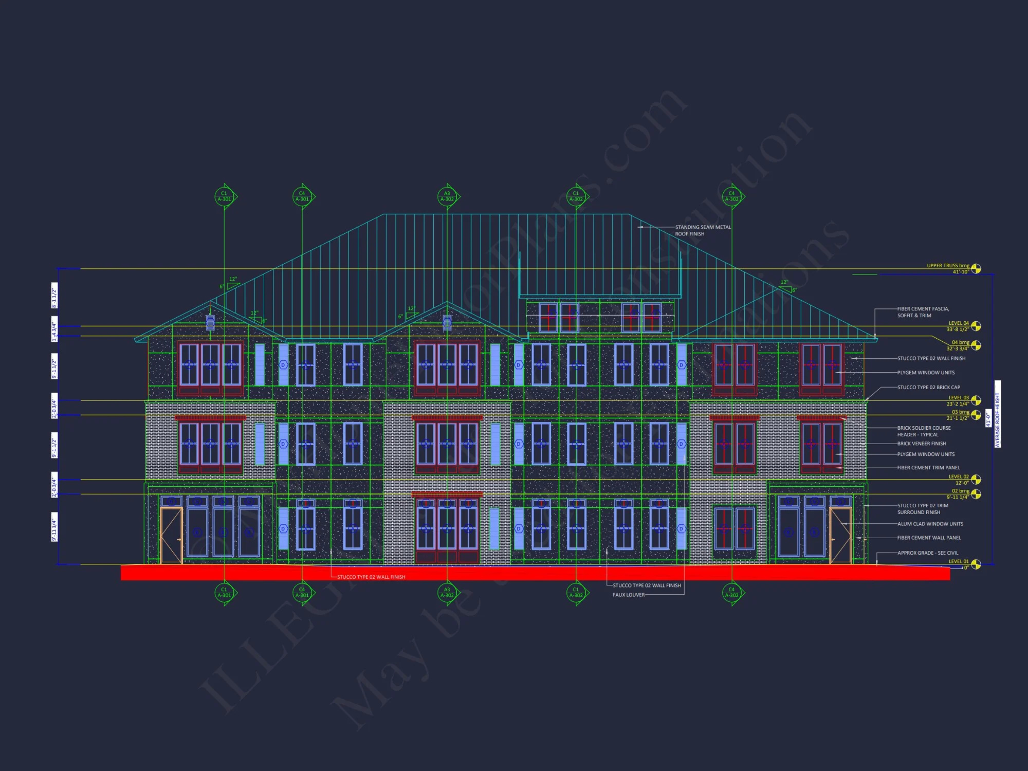 Modern Apartment Complex house Plan with Architectural Blueprints