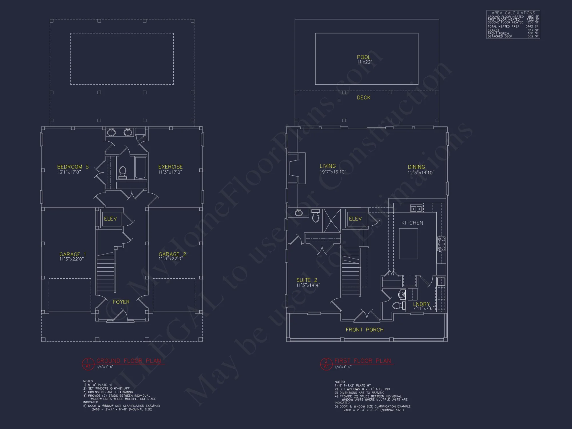 Modern Beach house CAD Plan with Coastal Architecture Options