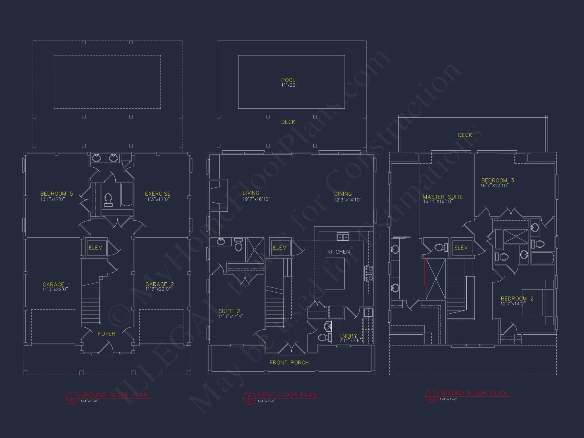 Modern Beach house CAD Plan with Coastal Architecture Options