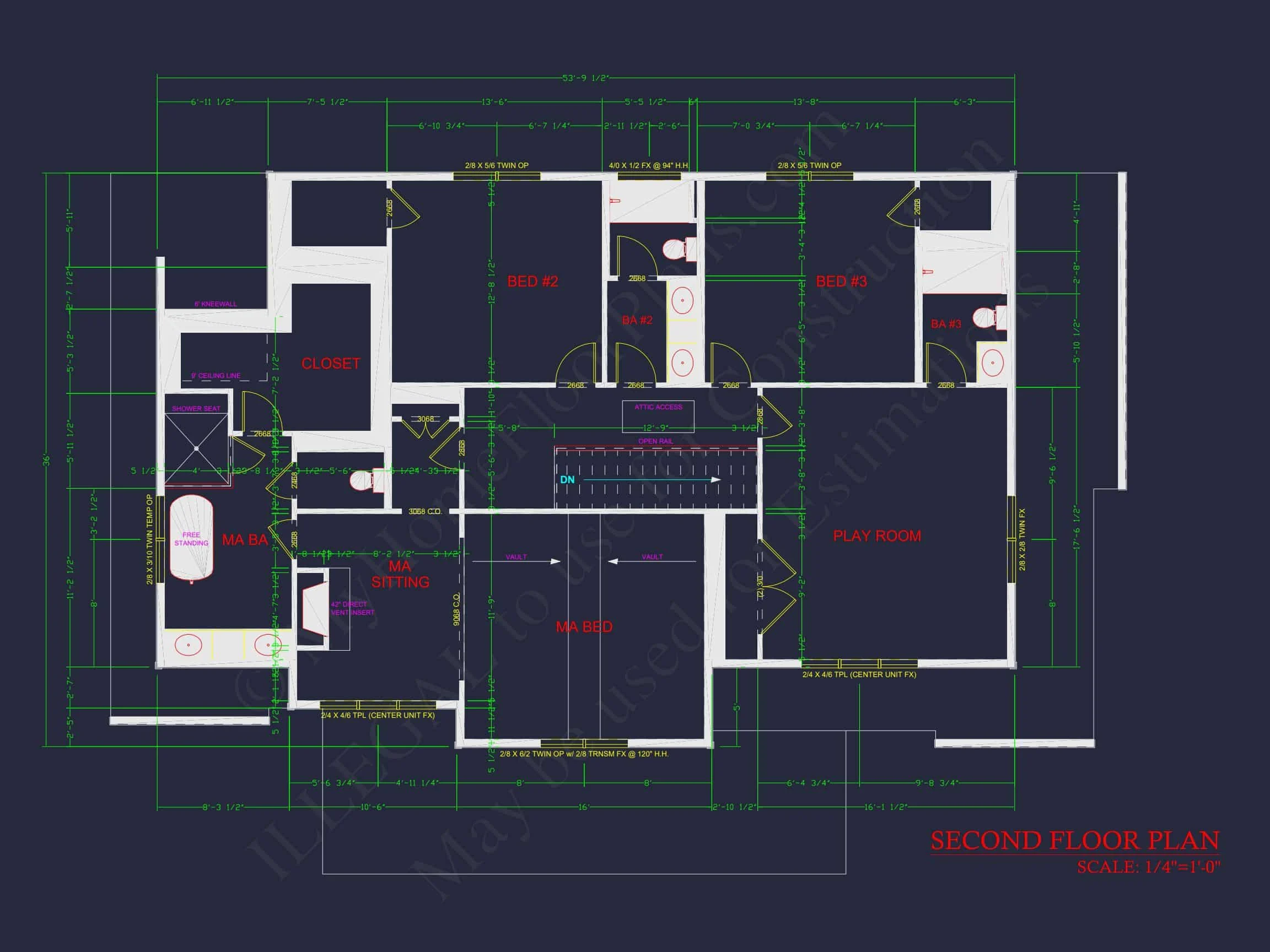 15-1490 HOUSE PLAN - Modern House Plan with 2 Floors, CAD Blueprint & 5 Bedrooms 45 Modern house Plan with 2 Floors, CAD Blueprint & 5 Bedrooms