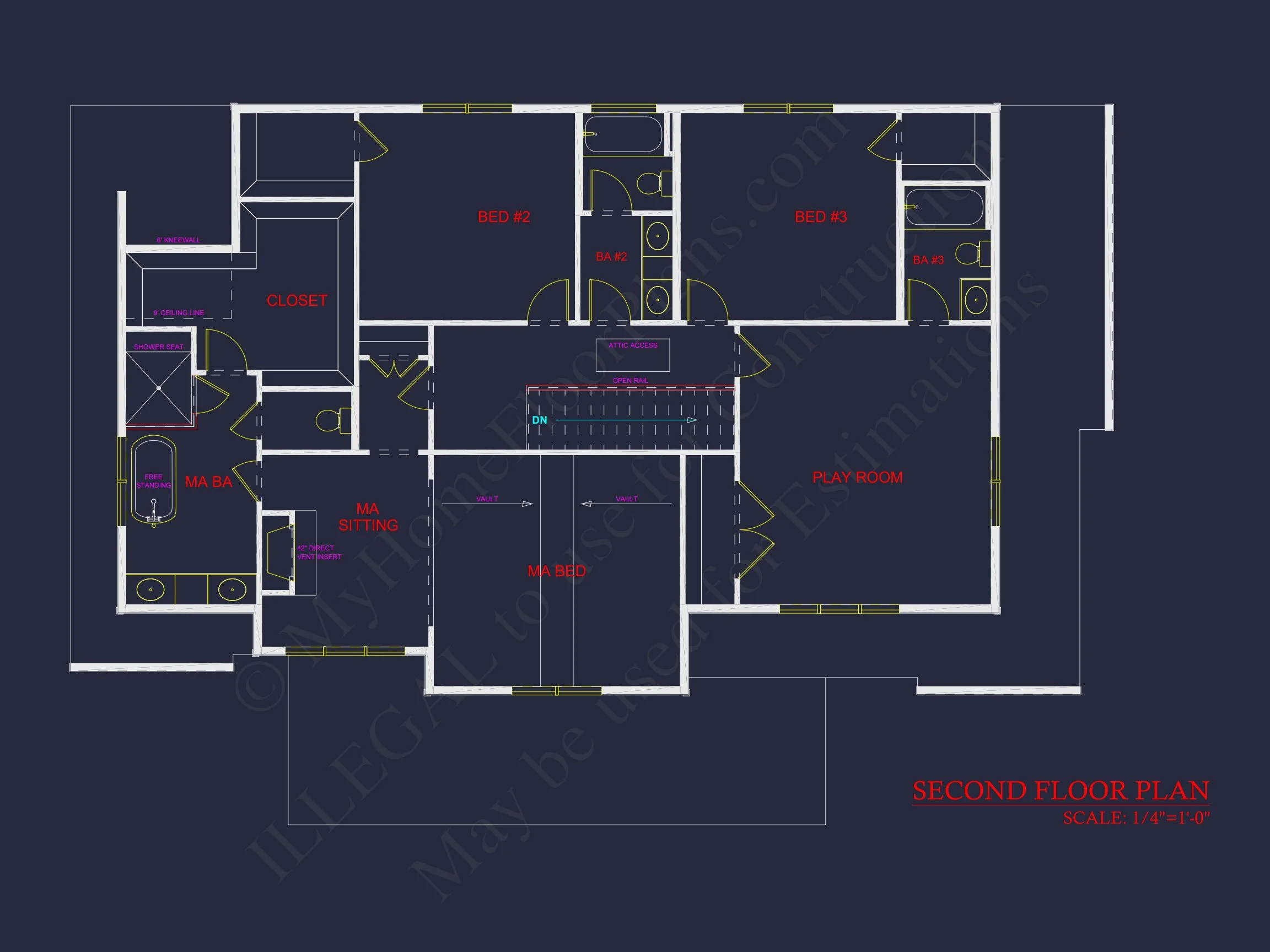 15-1490 HOUSE PLAN - Modern House Plan with 2 Floors, CAD Blueprint & 5 Bedrooms 43 Modern house Plan with 2 Floors, CAD Blueprint & 5 Bedrooms