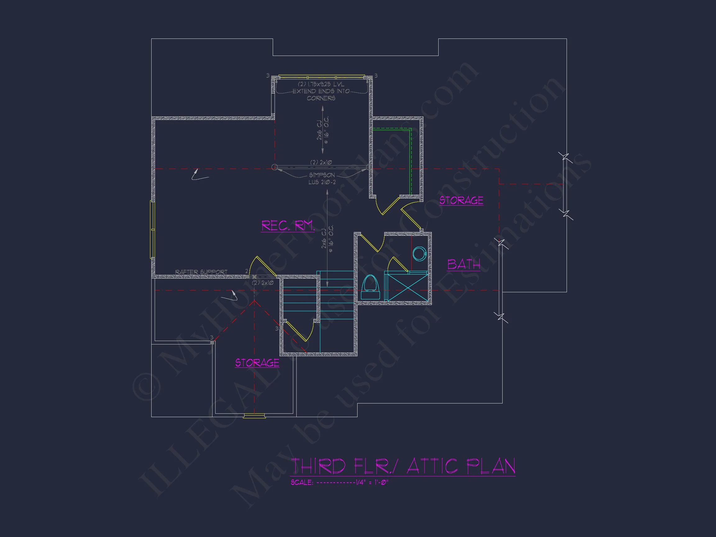 13-1343 HOUSE PLAN - Functional 5-Bedroom CAD House Plan With Bonus Features 28 Functional 5-Bedroom CAD house Plan With Bonus Features