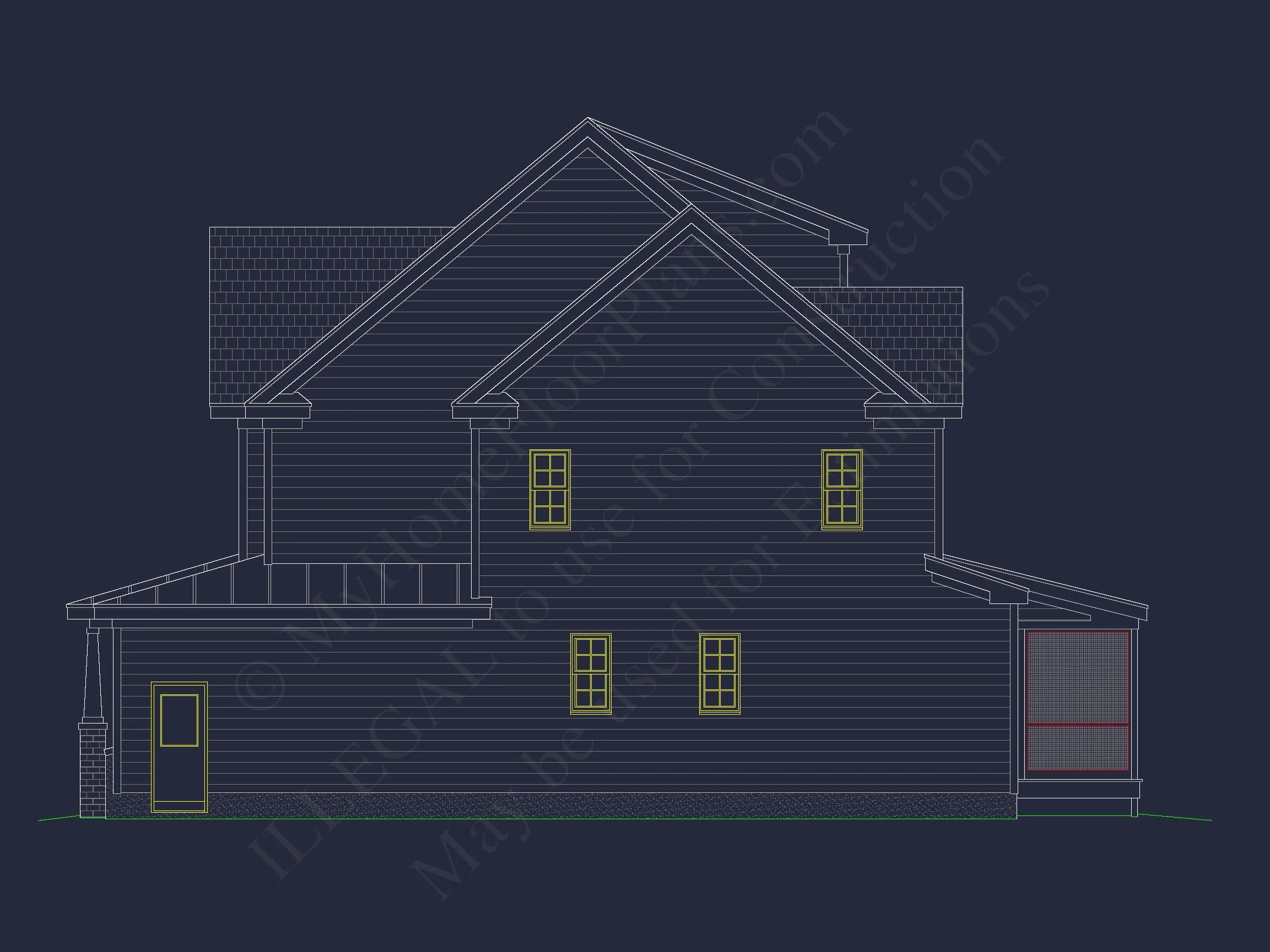 13-1343 HOUSE PLAN - Functional 5-Bedroom CAD House Plan With Bonus Features 25 Functional 5-Bedroom CAD house Plan With Bonus Features