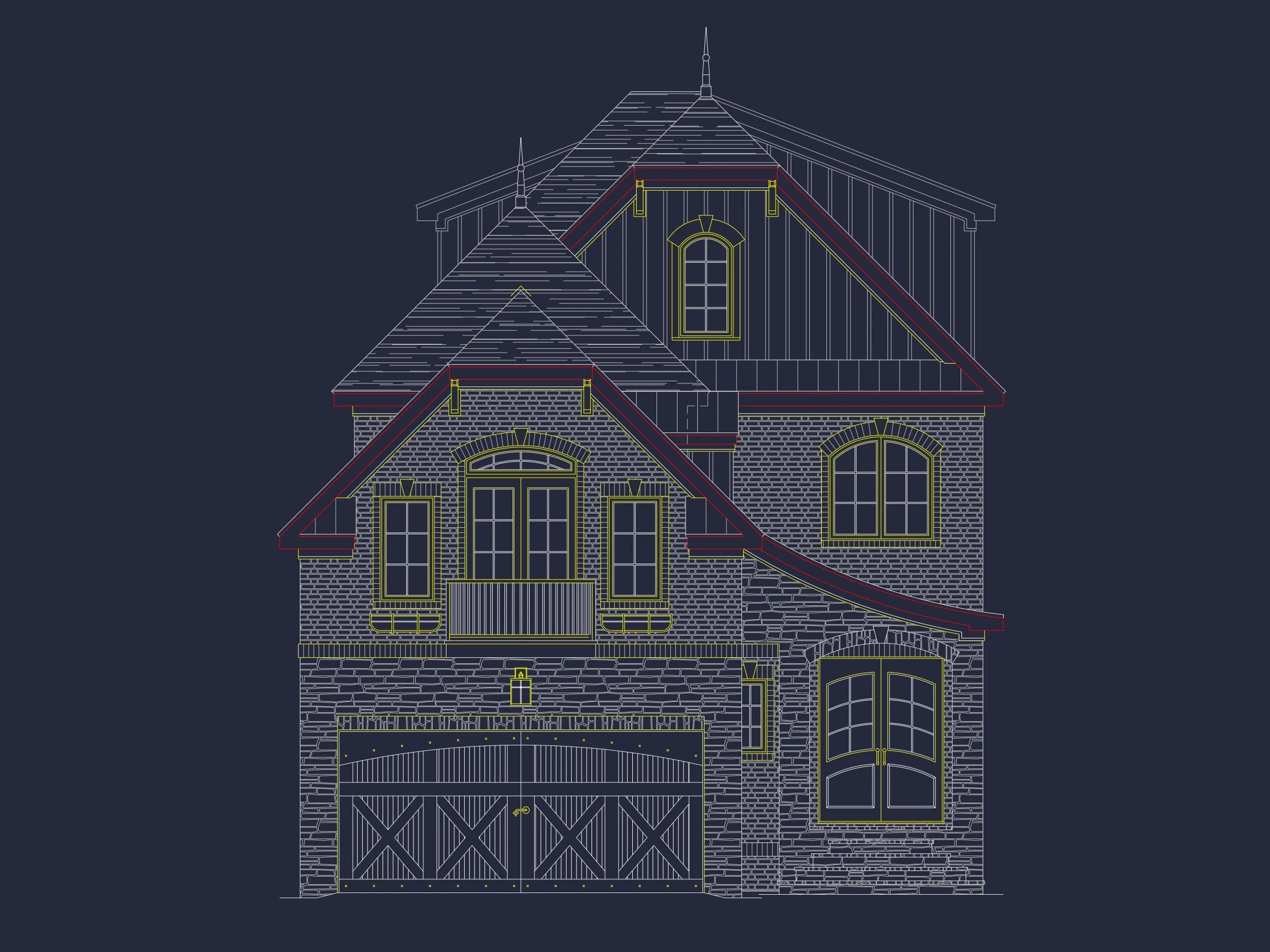 8-1822 HOUSE PLAN - Modern 2-Story House Plan with CAD Blueprint and Unique Designs 14 Modern 2-Story house Plan with CAD Blueprint and Unique Designs