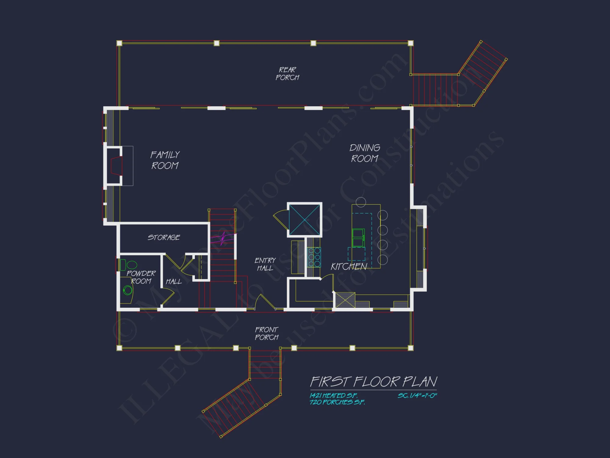 Custom Southern house Plan with Floor Plans and CAD Designs