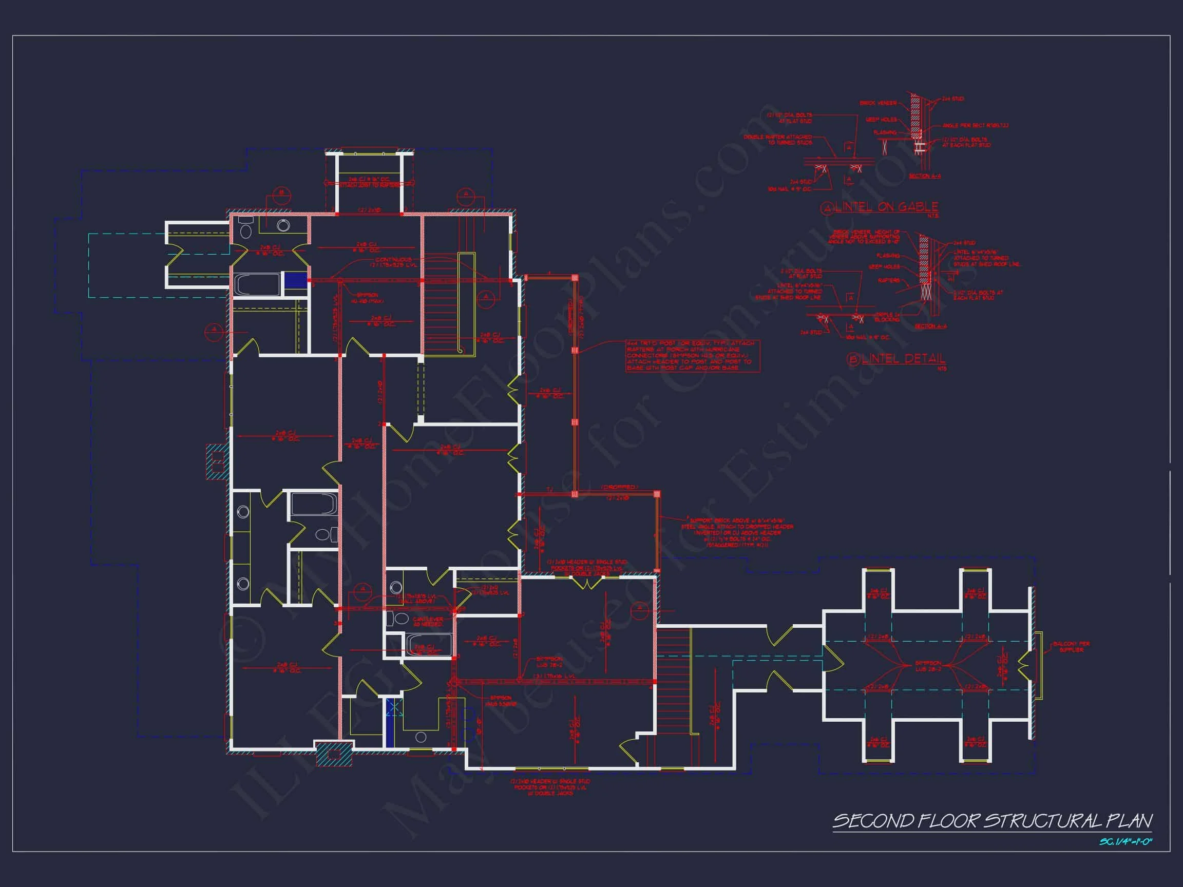 7-2213 HOUSE PLAN - French Country House Plan with 5 Bedrooms and Spacious CAD Design 13 French Country house Plan with 5 Bedrooms and Spacious CAD Design