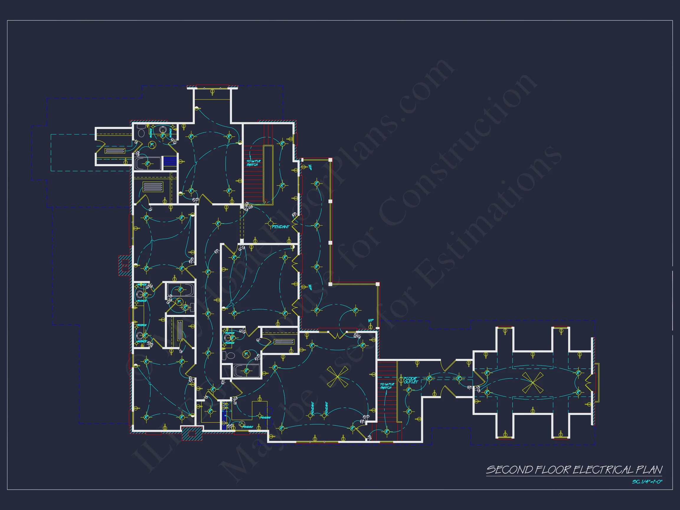 7-2213 HOUSE PLAN - French Country House Plan with 5 Bedrooms and Spacious CAD Design 9 French Country house Plan with 5 Bedrooms and Spacious CAD Design