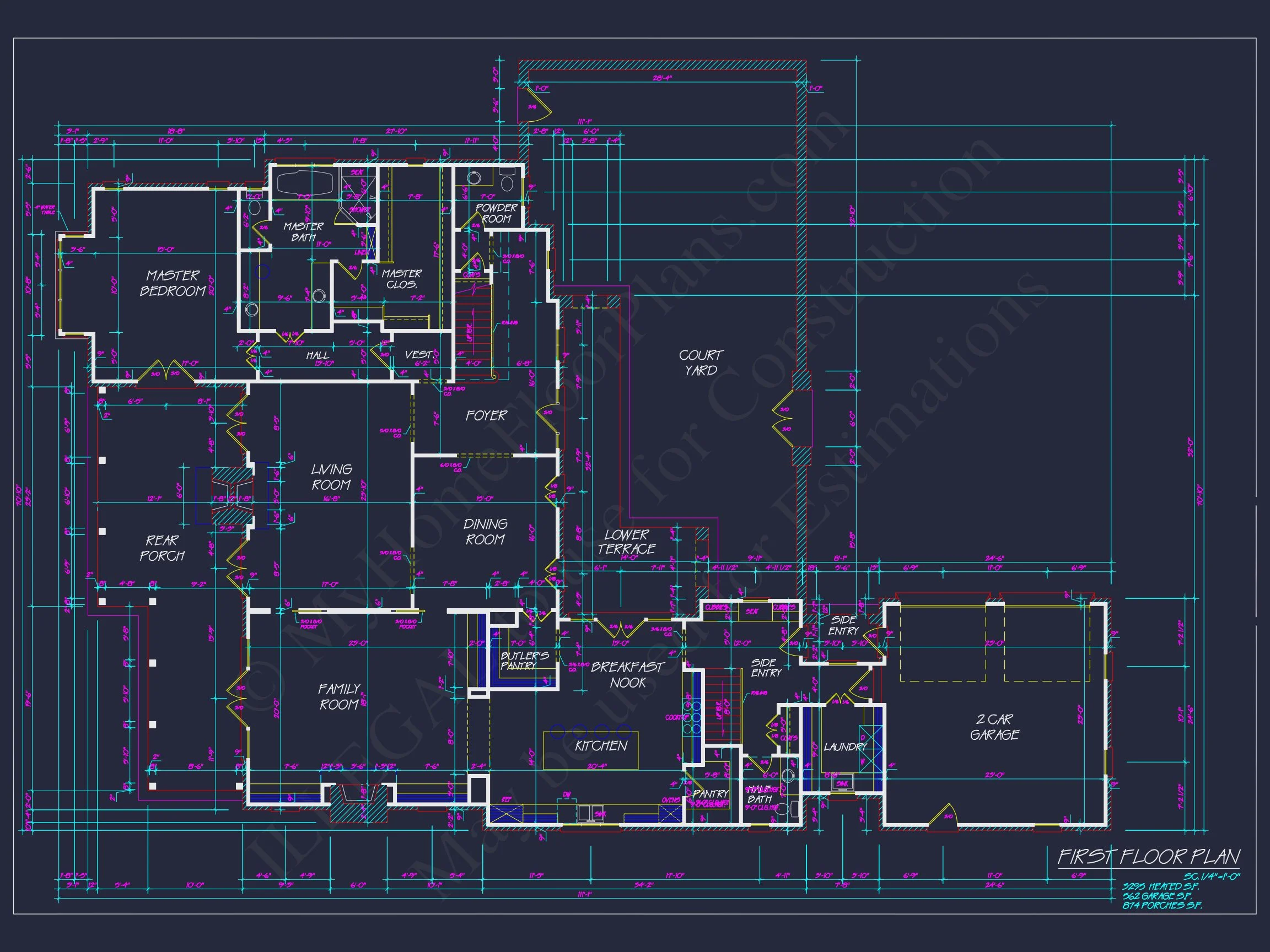 7-2213 HOUSE PLAN - French Country House Plan with 5 Bedrooms and Spacious CAD Design 6 French Country house Plan with 5 Bedrooms and Spacious CAD Design