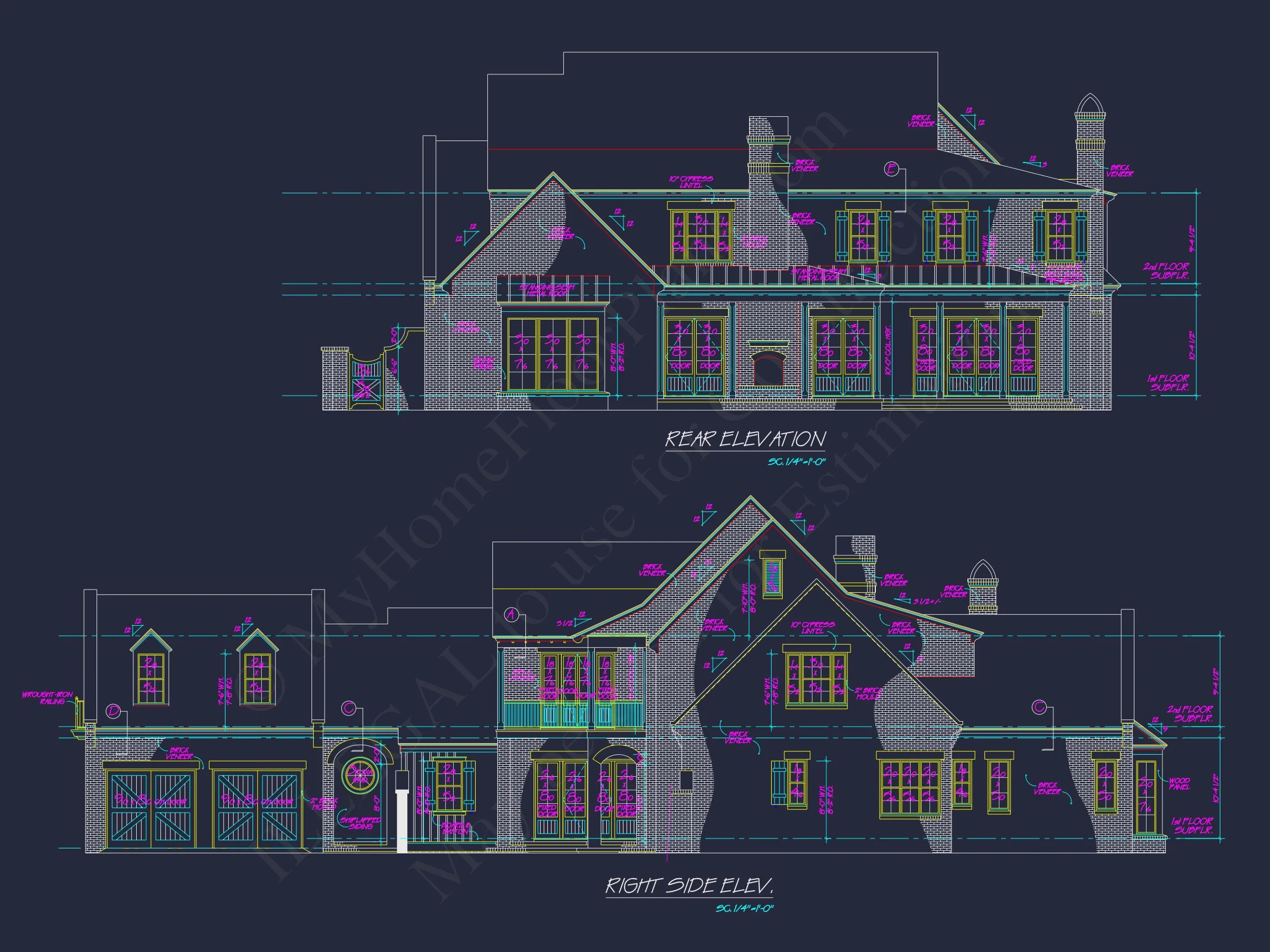 7-2213 HOUSE PLAN - French Country House Plan with 5 Bedrooms and Spacious CAD Design 3 French Country house Plan with 5 Bedrooms and Spacious CAD Design