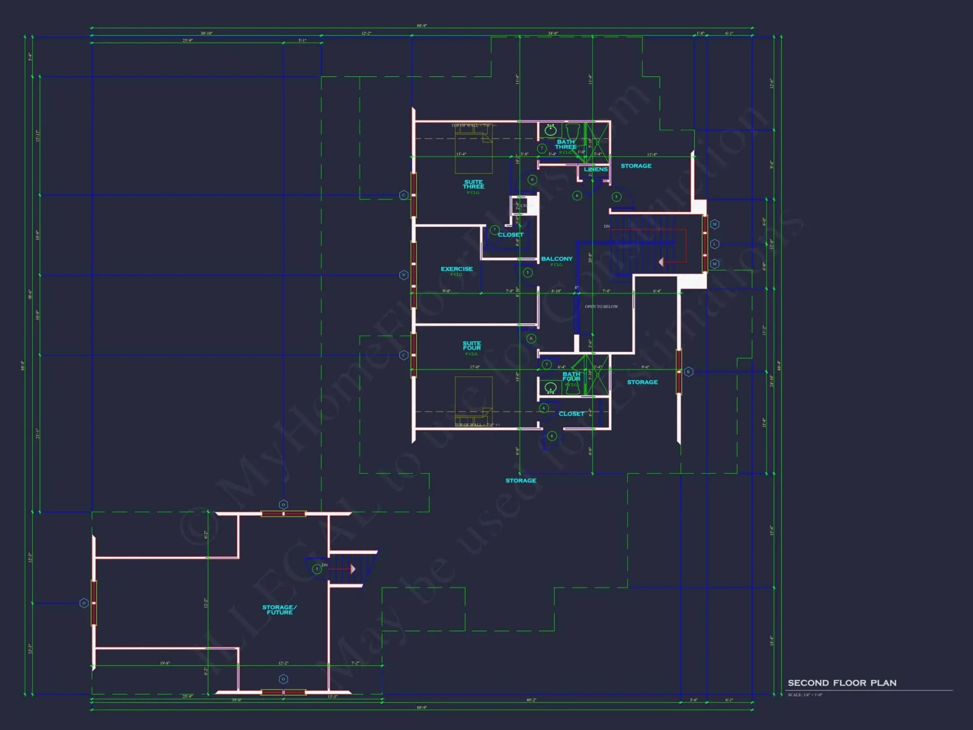Stunning 4-Bedroom house Floor Plan with CAD Designs